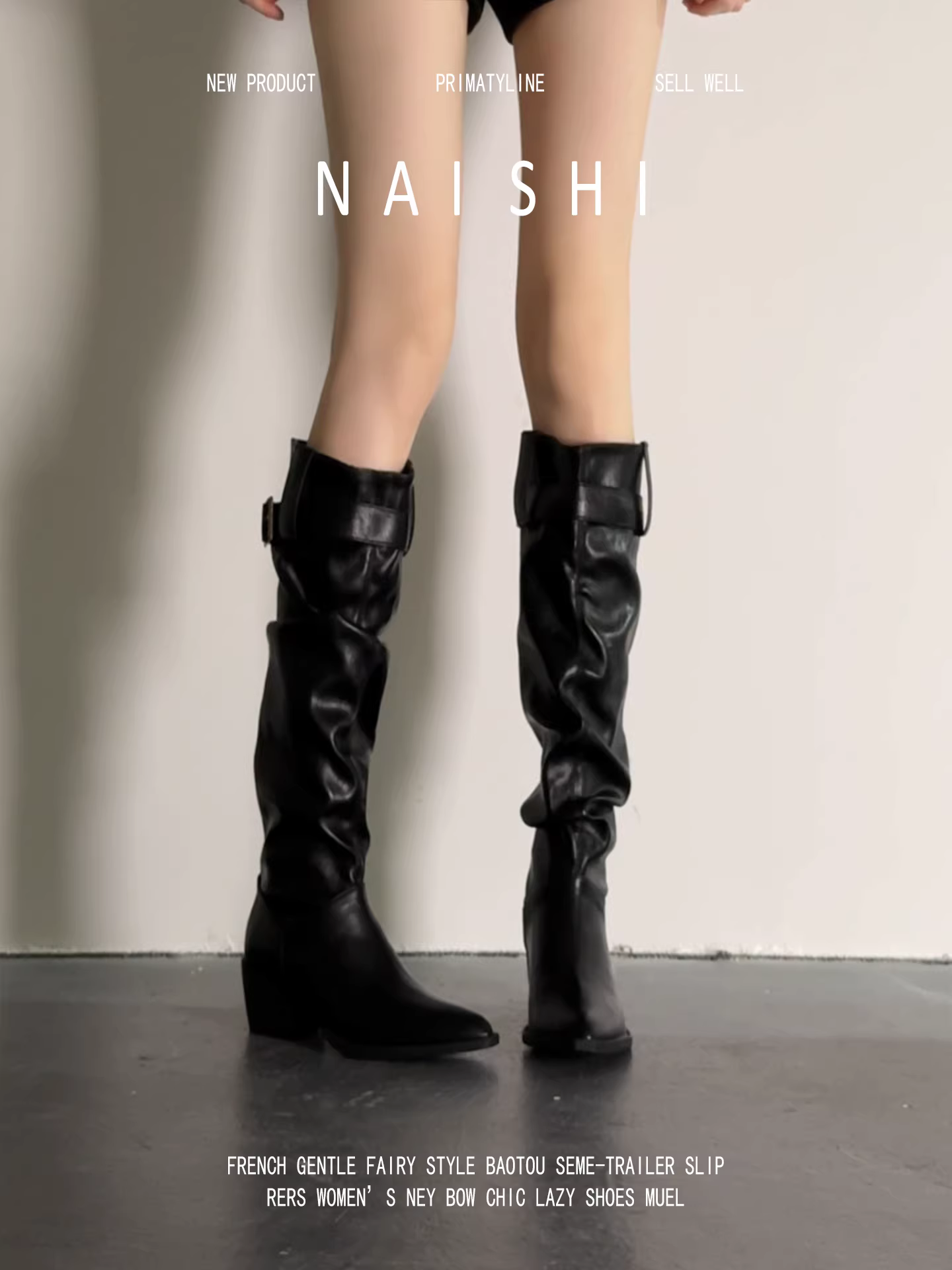 Phiên bản da cừu! Giày bốt hiệp sĩ cổ điển dành cho nữ, kiểu xếp ly, kiểu cao bồi miền viễn tây, phong cách đất hoang, gót dày, mũi nhọn, cao cổ.