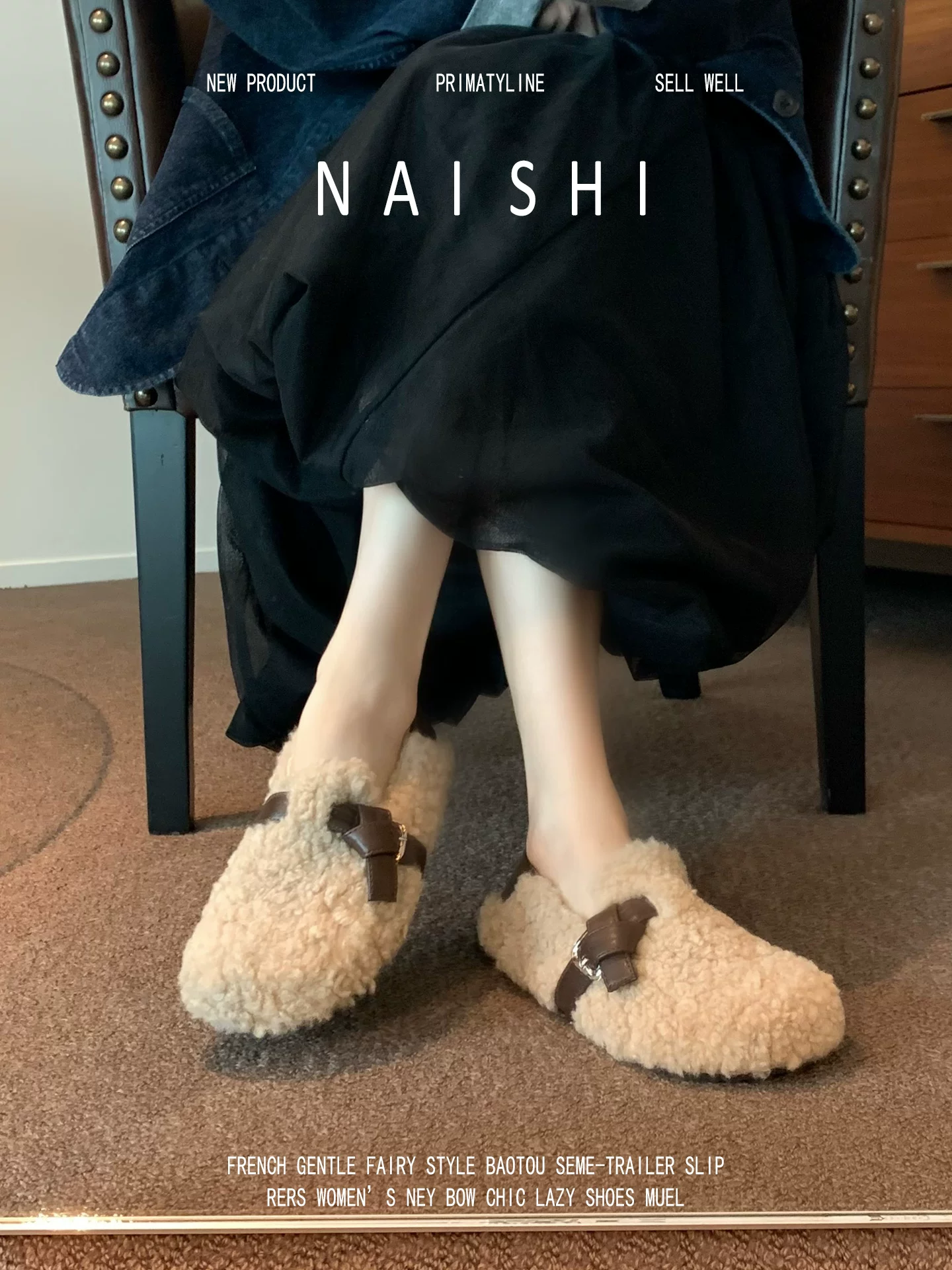 Phiên bản da cừu! Giày lười lót lông cừu ấm áp kiểu cổ điển, giày kiểu Birkenstock mũi tròn, kiểu dáng ôm chân, giày cotton len cừu dành cho nữ.