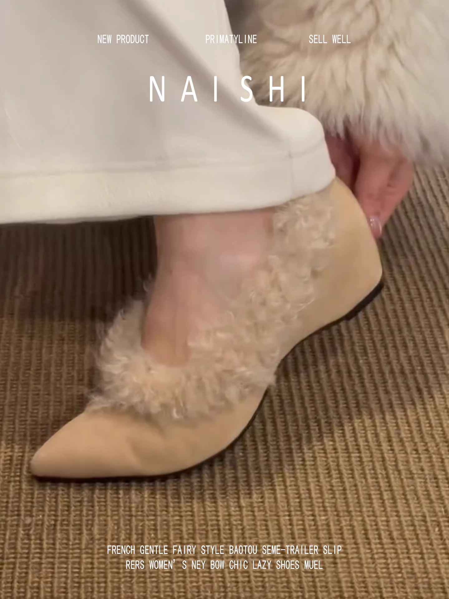 Phiên bản da cừu! Giày mũi nhọn bằng da lộn cổ điển dành cho nữ, giày Mary Jane lót lông cừu có tăng chiều cao ẩn, giày bệt đi làm ấm áp.