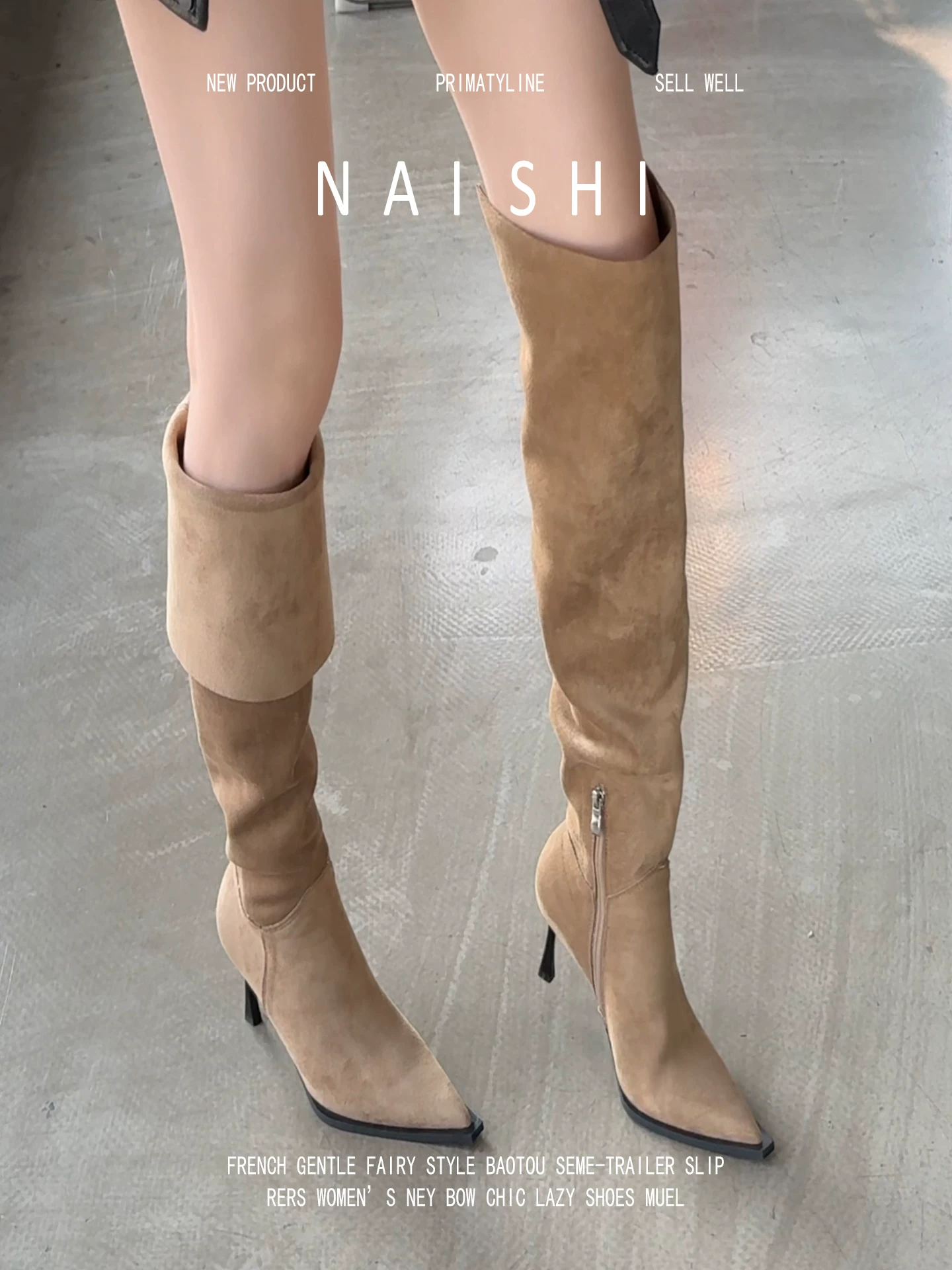 Phiên bản da cừu! Giày cao bồi kiểu miền Tây cổ điển dành cho nữ, mũi nhọn kiểu stiletto, kiểu giày hiệp sĩ cao cổ, phong cách sa mạc, giày cao gót trên đầu gối.