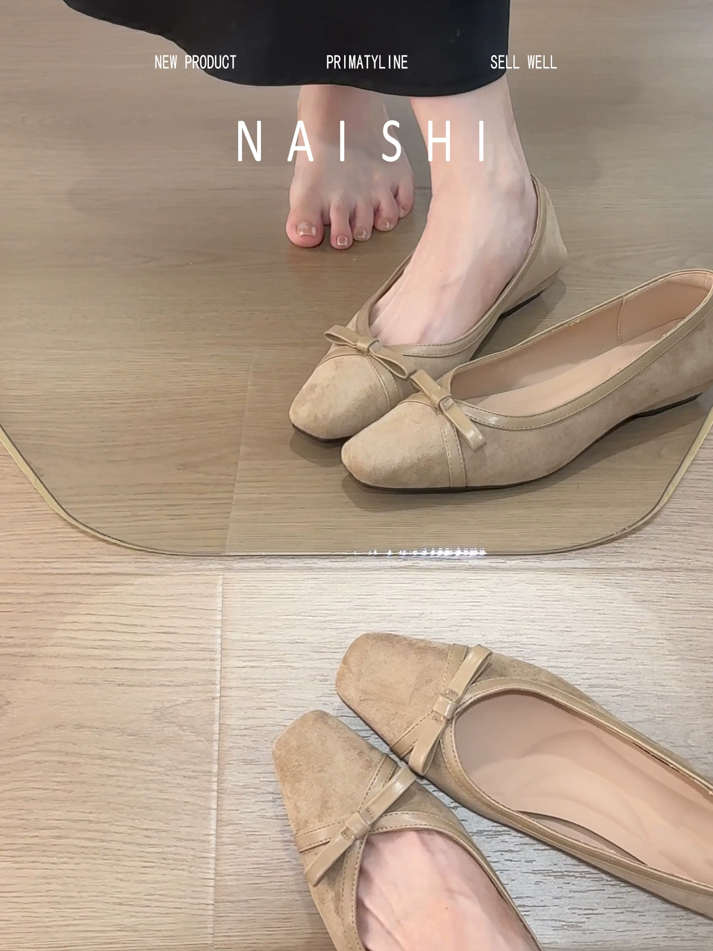Phiên bản da cừu! Giày Mary Jane kiểu cổ điển có nơ, gót đế xuồng, đế mềm, kiểu xỏ ngón, giày bà ngoại, mũi vuông nhỏ.