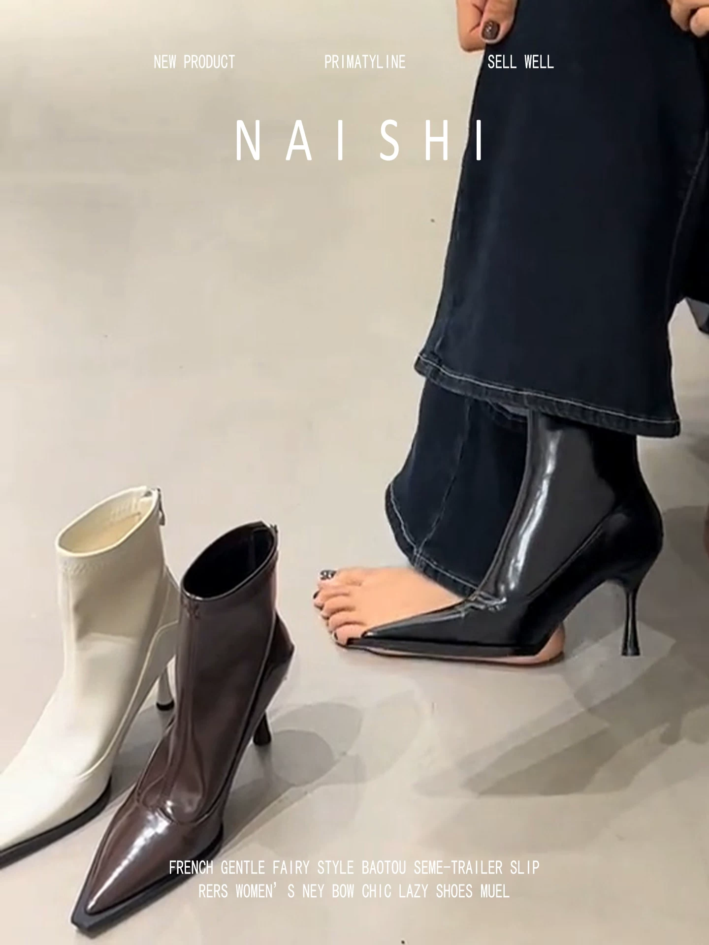 Phiên bản da cừu! Giày bốt mũi nhọn kiểu Âu Mỹ dành cho nữ có khóa kéo phía sau, giày bốt ngắn gót nhọn, giày bốt cổ ngắn bằng da mềm co giãn mũi nhọn.