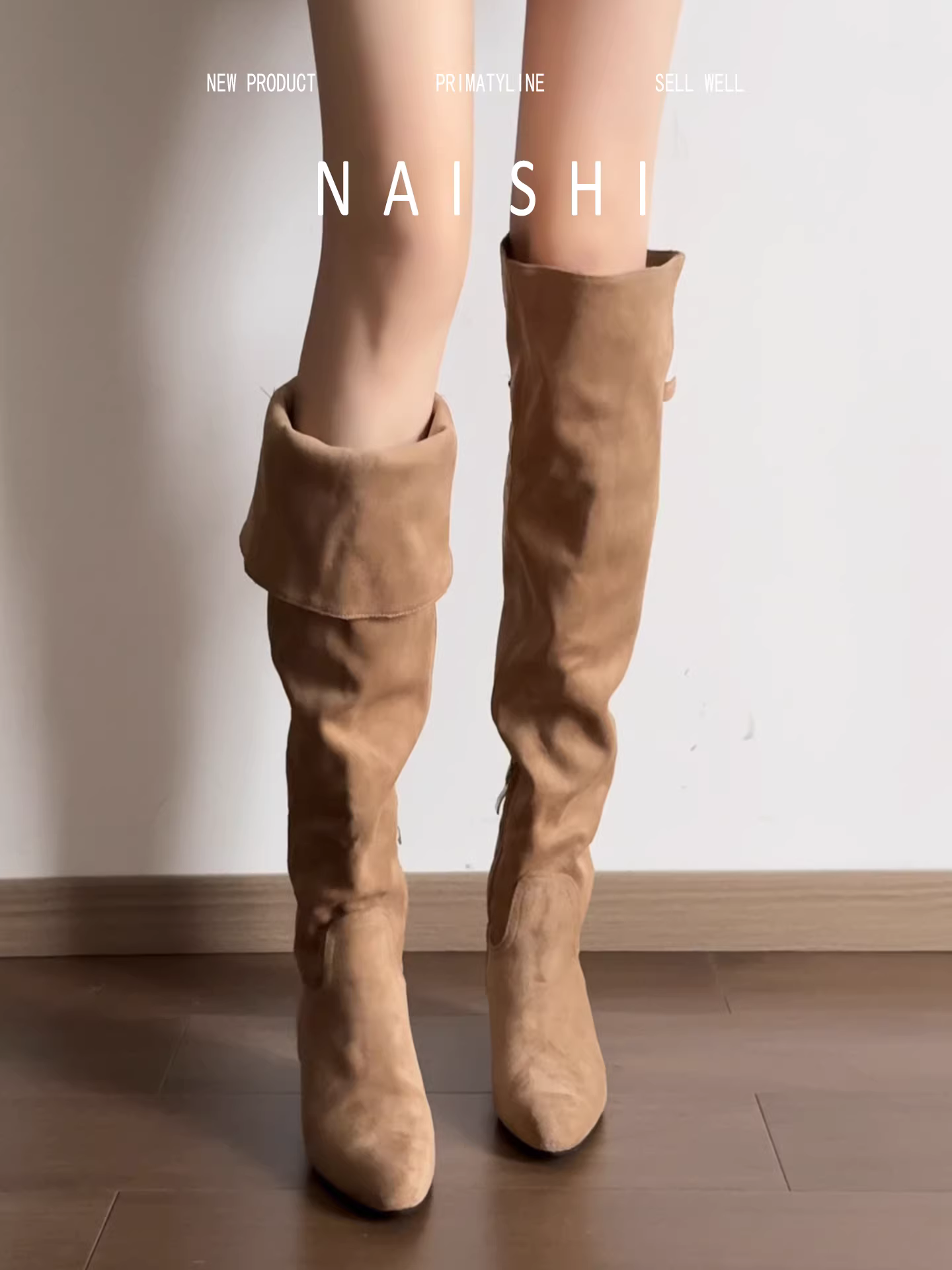 Phiên bản da cừu! Bốt cao quá đầu gối mũi nhọn, tăng chiều cao ẩn giấu, có thể chuyển đổi thành bốt cưỡi ngựa, phong cách hậu tận thế, bốt cao cổ kiểu miền Tây dành cho nữ.