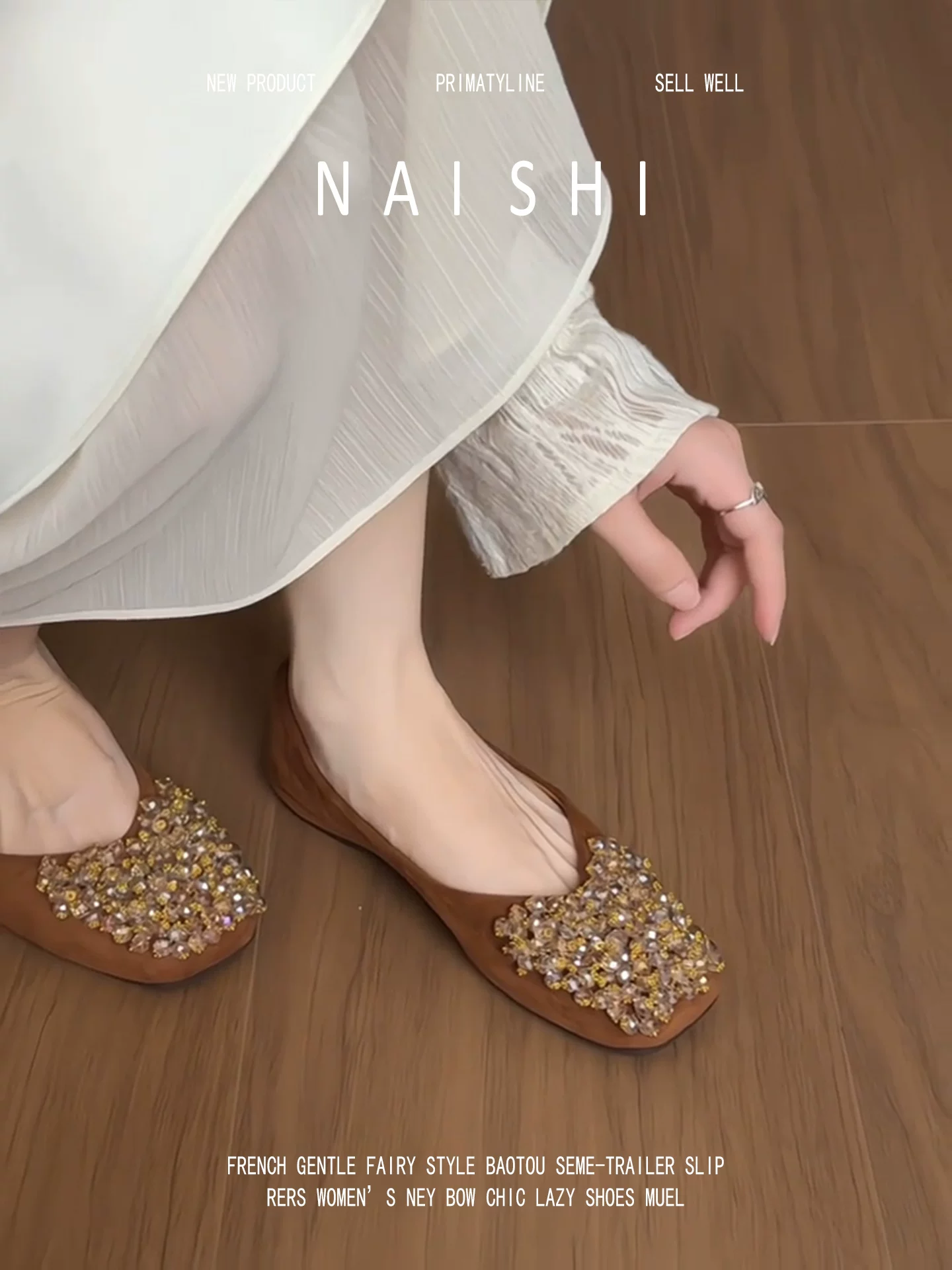 Phiên bản da cừu! Giày dạ hội đính đá cổ điển, kiểu dáng mới phong cách Trung Hoa, dễ phối với váy, giày Mary Jane dành cho nữ.