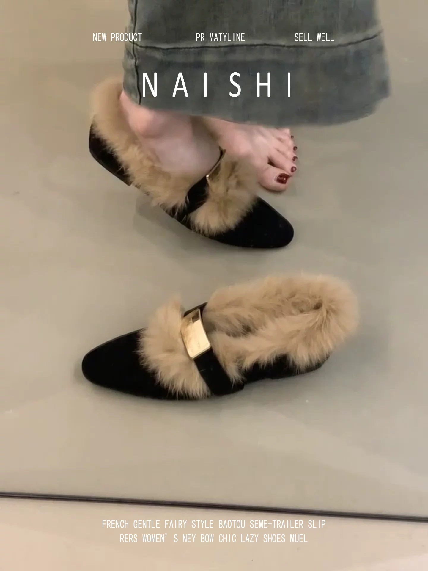 Phiên bản da cừu! Giày lười lông mềm kiểu cổ điển dành cho nữ, giày cotton lót lông cừu ấm áp, giày lông mềm đi làm mùa đông.