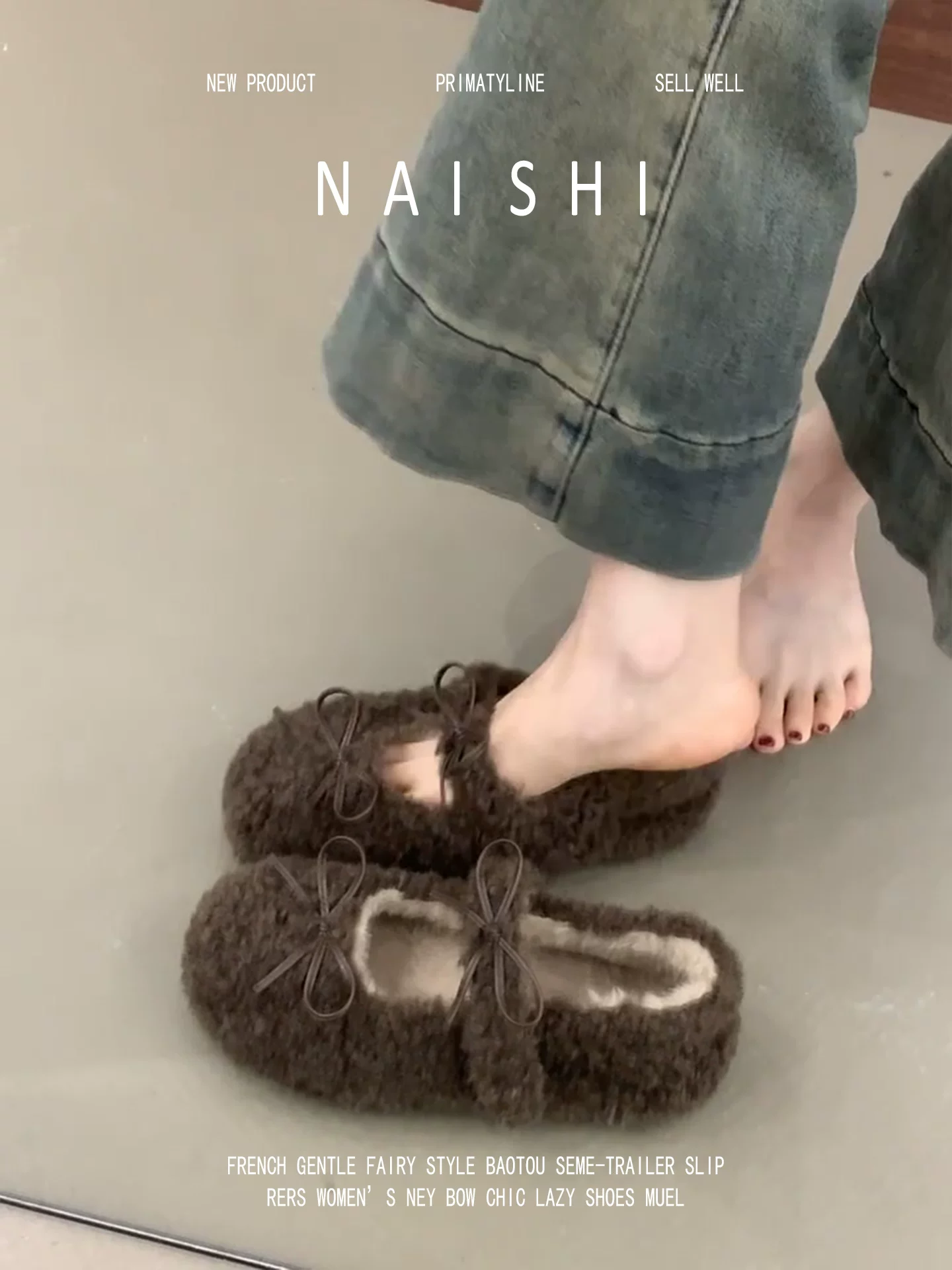 Phiên bản da cừu! Giày Mary Jane có dây buộc kiểu cổ điển ngọt ngào dành cho nữ, giày cotton lót lông cừu có dây đeo đơn, giày đế bằng.