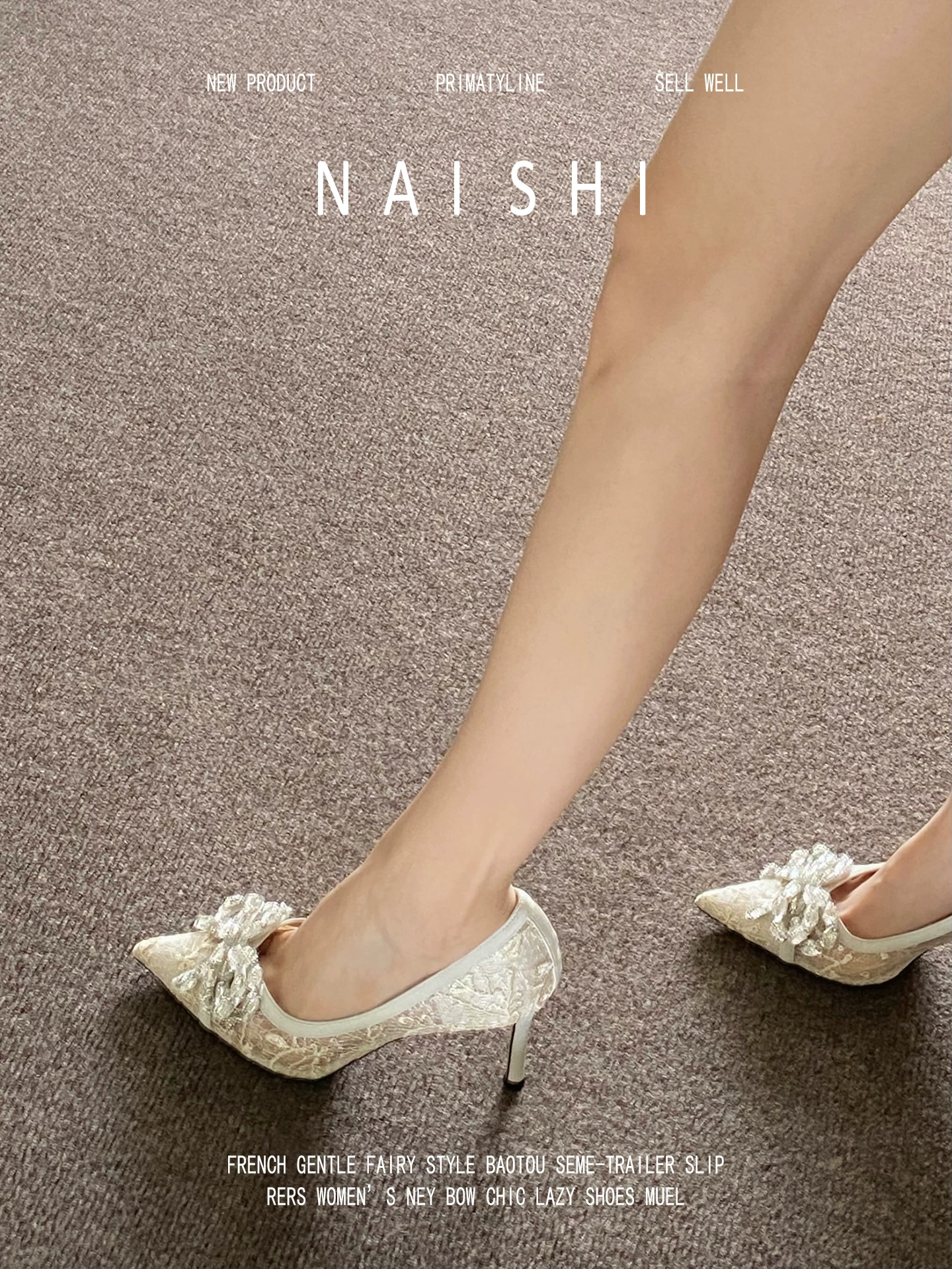 Phiên bản da cừu! Giày cưới kiểu Pháp, giày cô dâu, mũi nhọn, gót nhọn, giày cao gót lưới rỗng, giày bệt nơ đính đá.