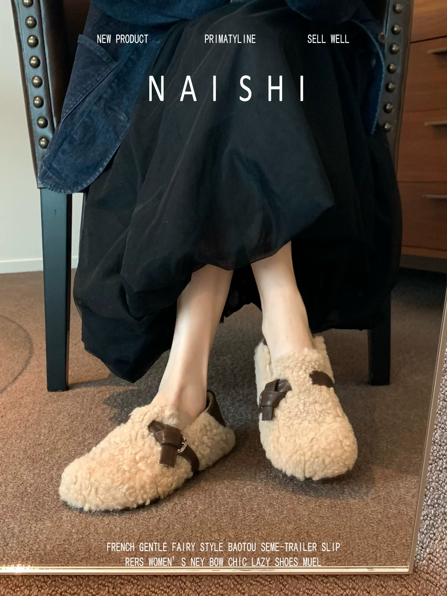 Phiên bản da cừu! Giày lười lót lông cừu ấm áp kiểu cổ điển, giày kiểu Birkenstock mũi tròn, kiểu dáng ôm chân, giày cotton len cừu dành cho nữ.