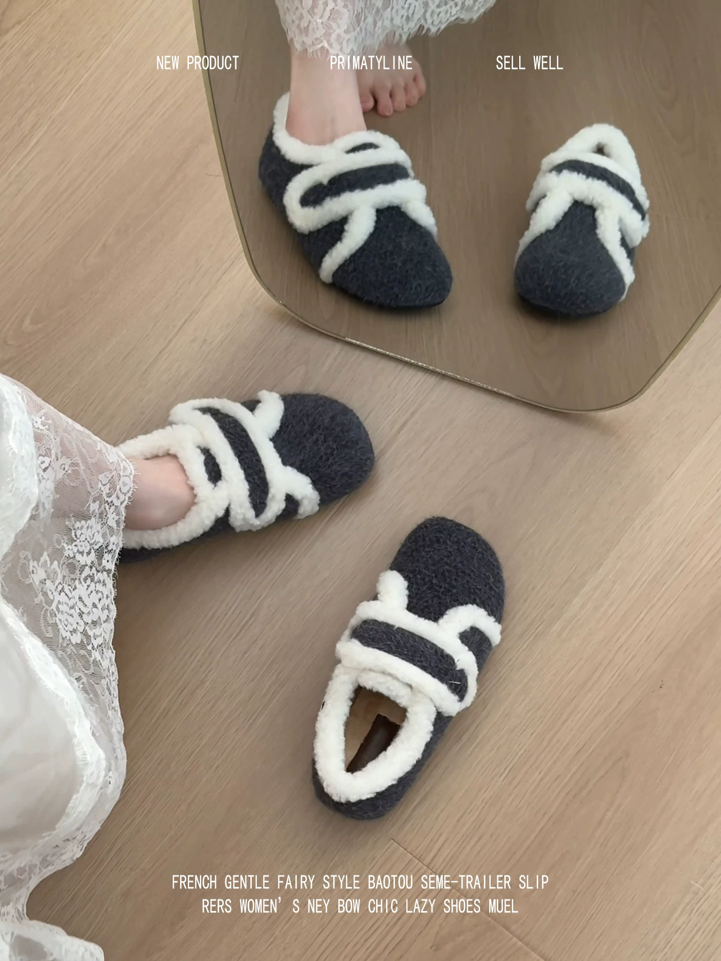 Phiên bản da cừu! Giày Birkenstock lót lông, giày cotton lông phối màu cổ điển, giày lười Mary Jane ấm áp, kiểu dáng giản dị.
