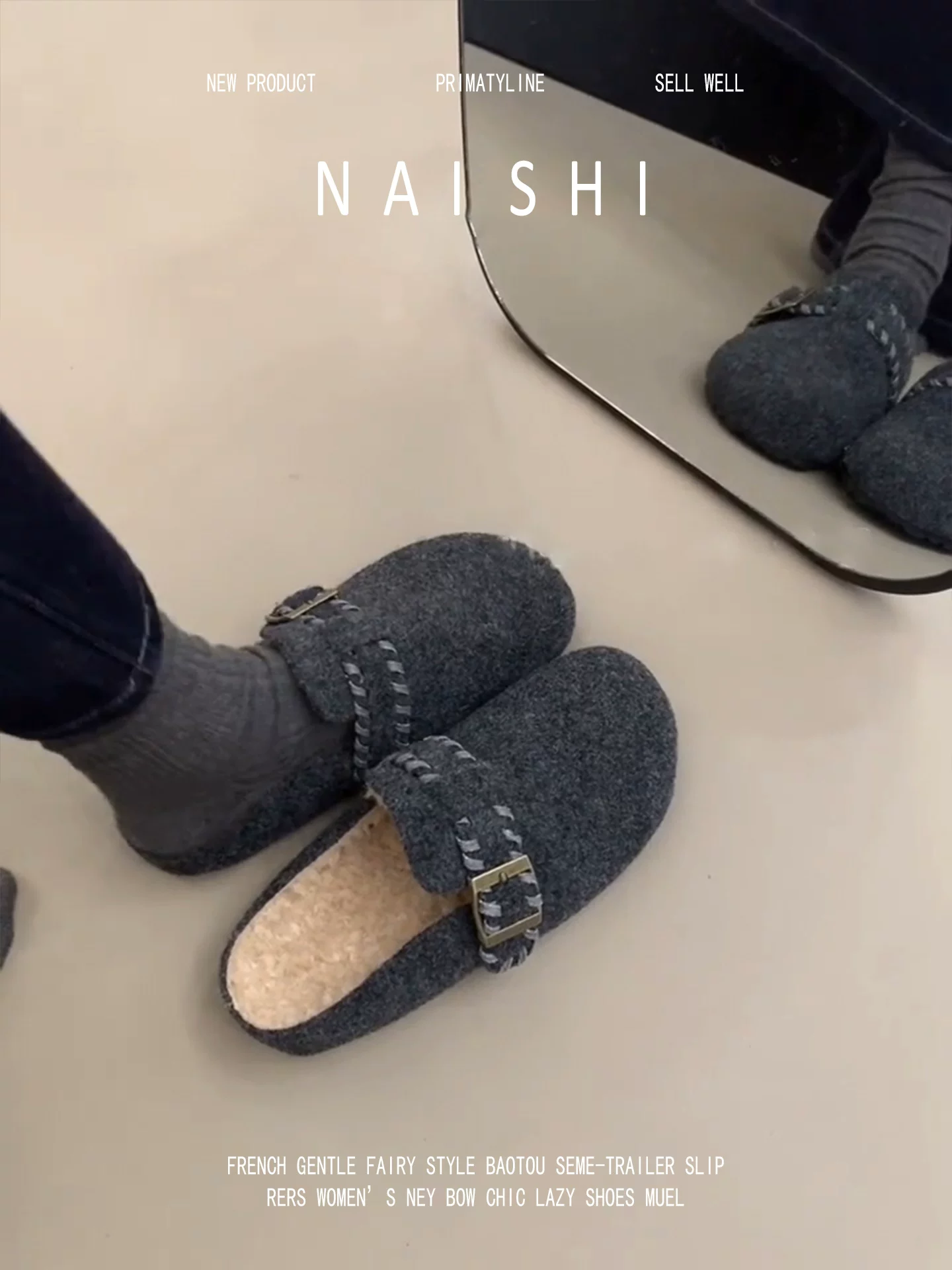 Phiên bản da cừu! Dép bông đế dày kiểu Birkenstock cổ điển, kiểu lười đi mùa đông, lót lông cừu, mũi kín.