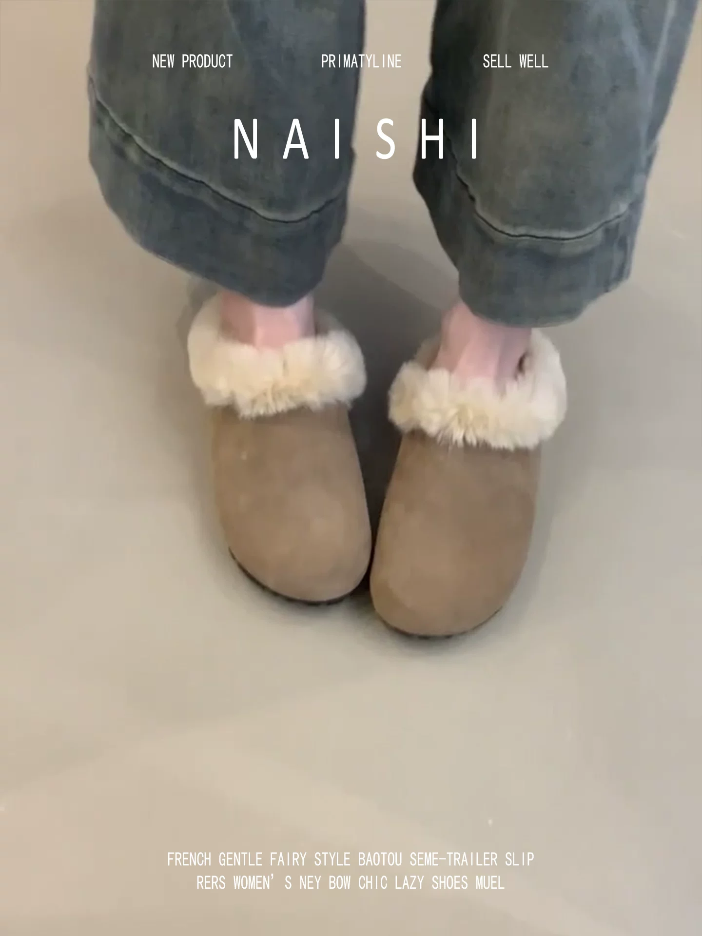 Phiên bản da cừu! Giày lông thú cổ điển dành cho nữ, giày mùa đông ấm áp kiểu Birkenstock, dép bông đế dày, mũi kín, phong cách giản dị.