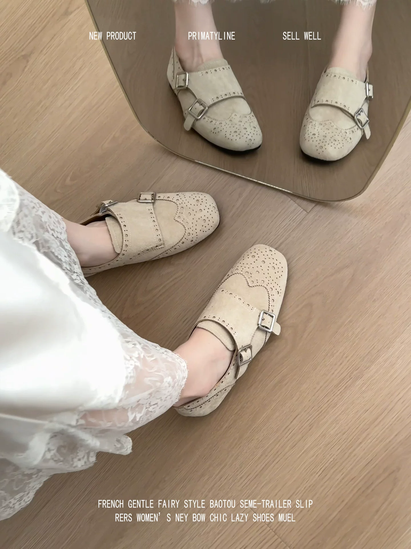 Phiên bản da cừu! Giày Mary Jane kiểu brogue chạm khắc cổ điển dành cho nữ, giày lười kiểu Anh, giày da nhỏ kiểu cũ.