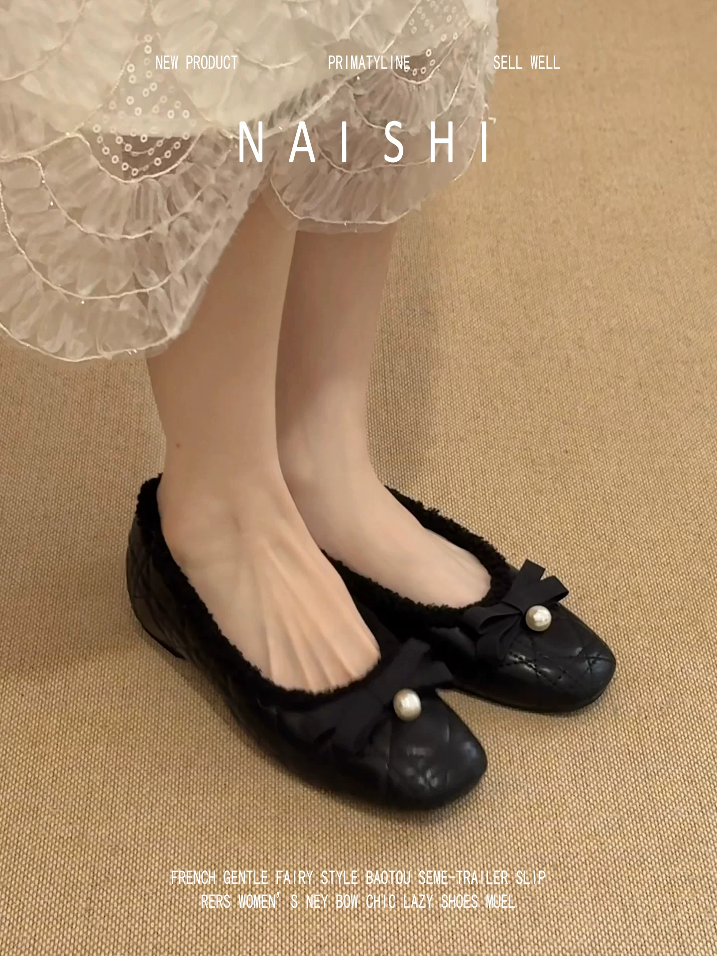 Phiên bản da cừu! Giày Mary Jane sang trọng kiểu Chanel dành cho nữ, giày lười không dây, giày cotton kiểu Pháp có nơ.