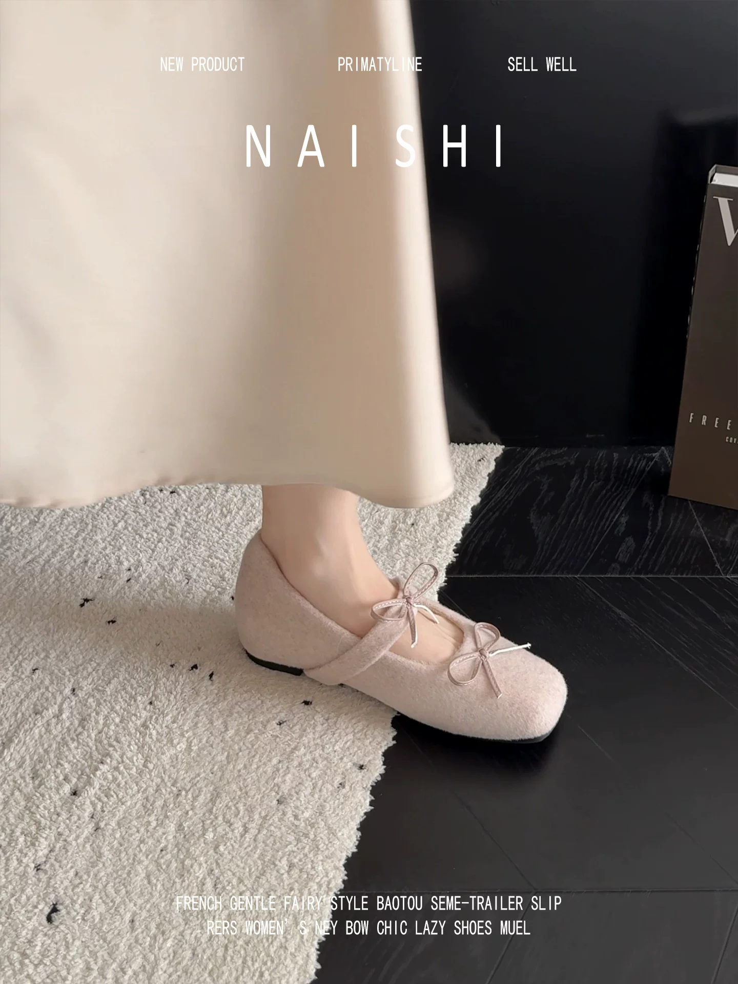 Phiên bản da cừu! Giày Mary Jane lông mềm kiểu Pháp dành cho nữ, thích hợp đi ngoài trời, có quai đơn, tăng chiều cao ẩn giấu và lót lông cừu.