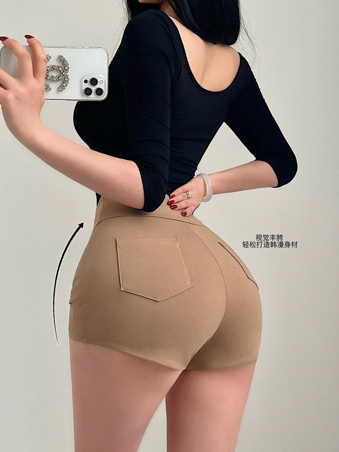 YoungGirlDay Quần short nâng mông, tôn dáng, kiểu dáng truyện tranh Hàn Quốc, gợi cảm, cạp cao, giúp nâng mông và làm cho đôi chân trông dài hơn, quần short đa năng và quần short gợi cảm.