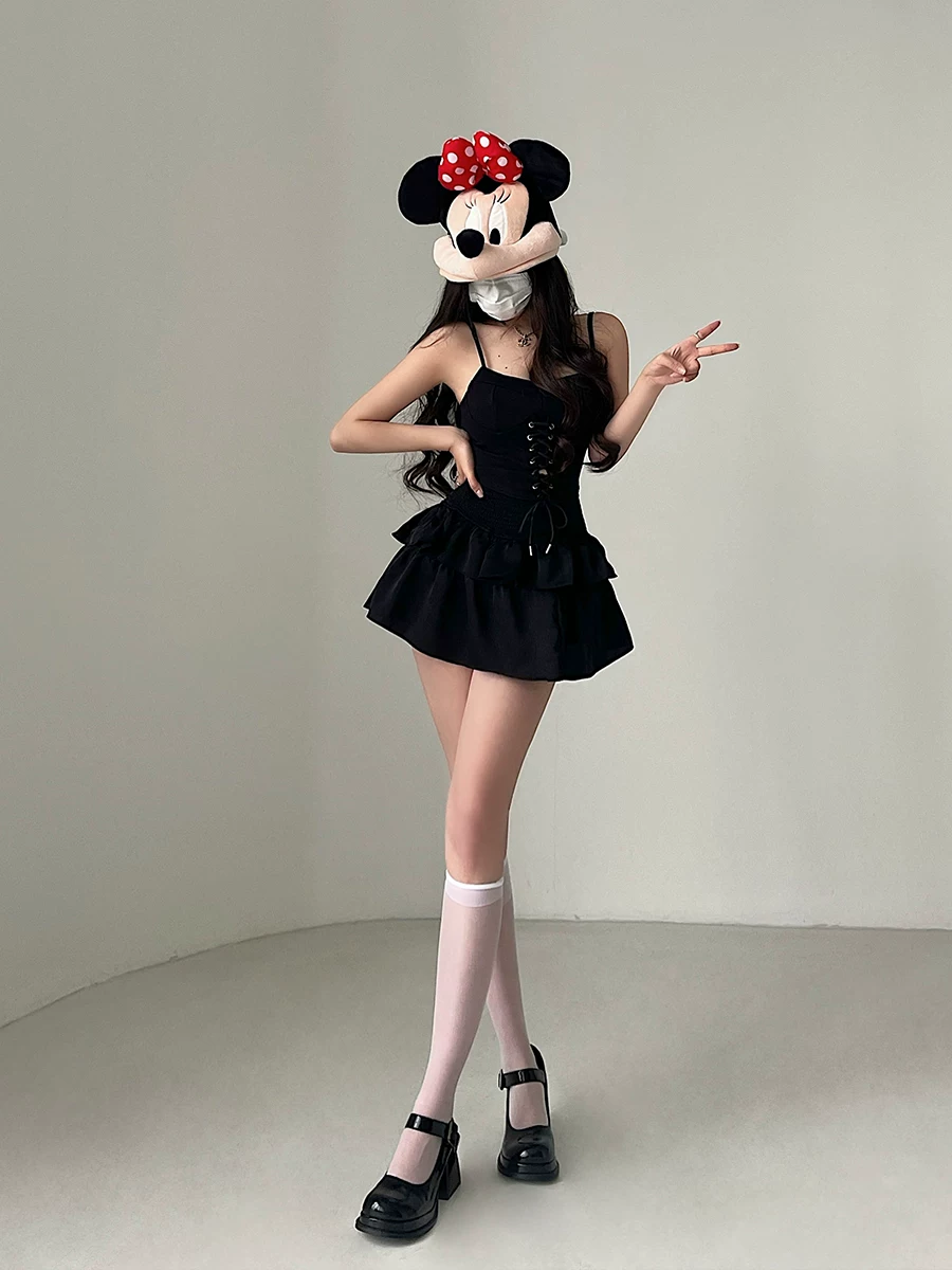YoungGirlDay khao khát thuần khiết gợi cảm quần short an toàn chống lộ eo cao, váy ngắn hai lớp, váy ngắn