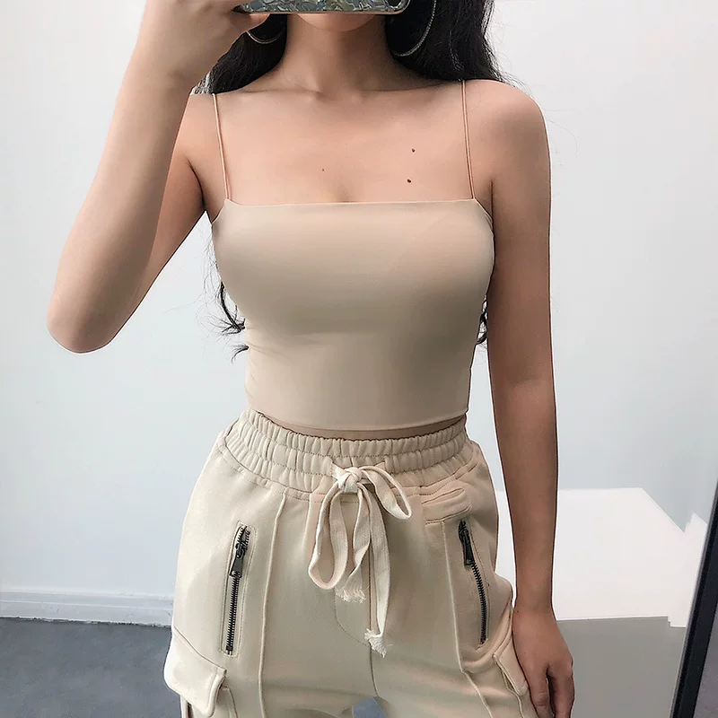 YoungGirlDay Áo yếm ngắn có dây thun mỏng hai lớp kiểu Âu Mỹ gợi cảm theo phong cách Âu Mỹ.