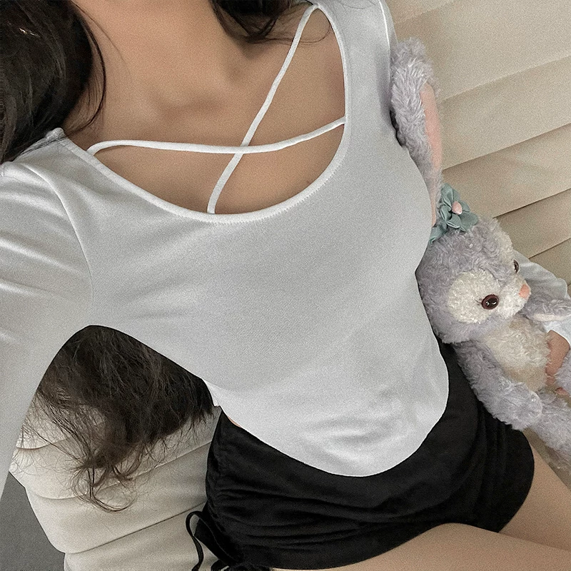 YoungGirlDay Áo thun ngắn tay ôm sát kiểu Âu Mỹ gợi cảm dành cho nữ.