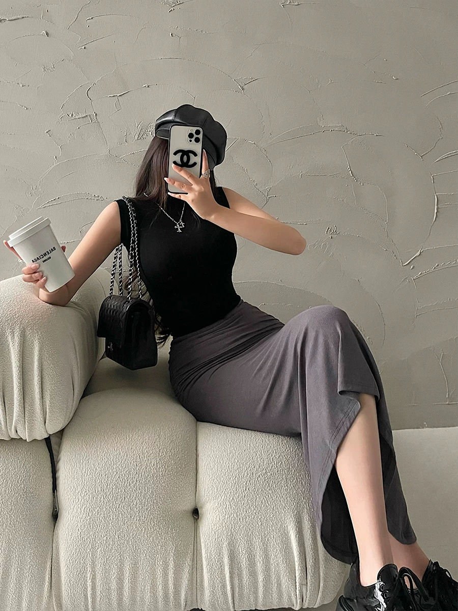 YoungGirlDay phong cách thuần khiết gợi cảm, váy đuôi cá ôm sát, xếp ly, co giãn, váy dài