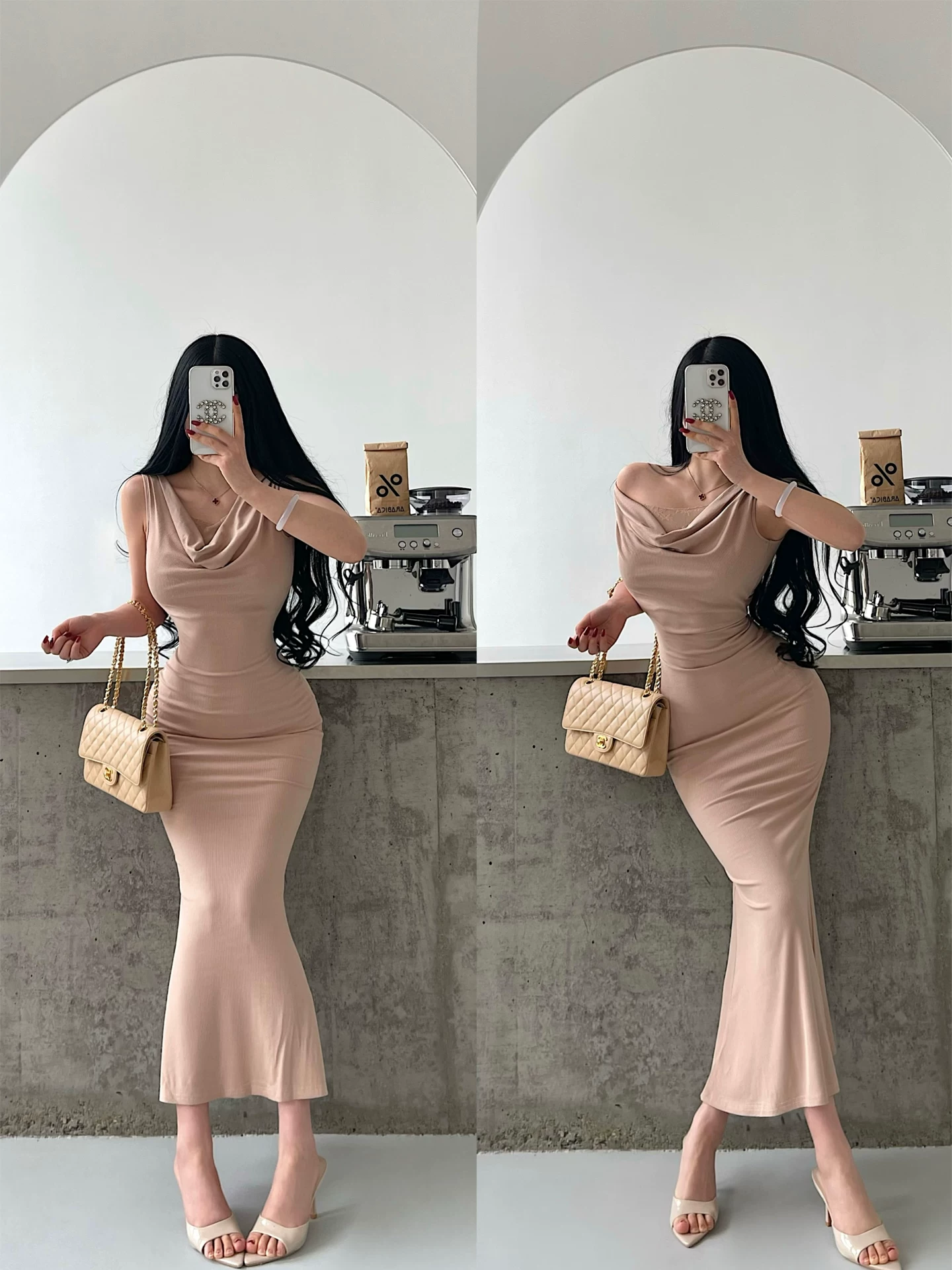 YoungGirlDay phong cách trưởng thành và quyến rũ gợi cảm, váy ren trễ vai, váy liền thân không tay, váy đuôi cá, váy dài