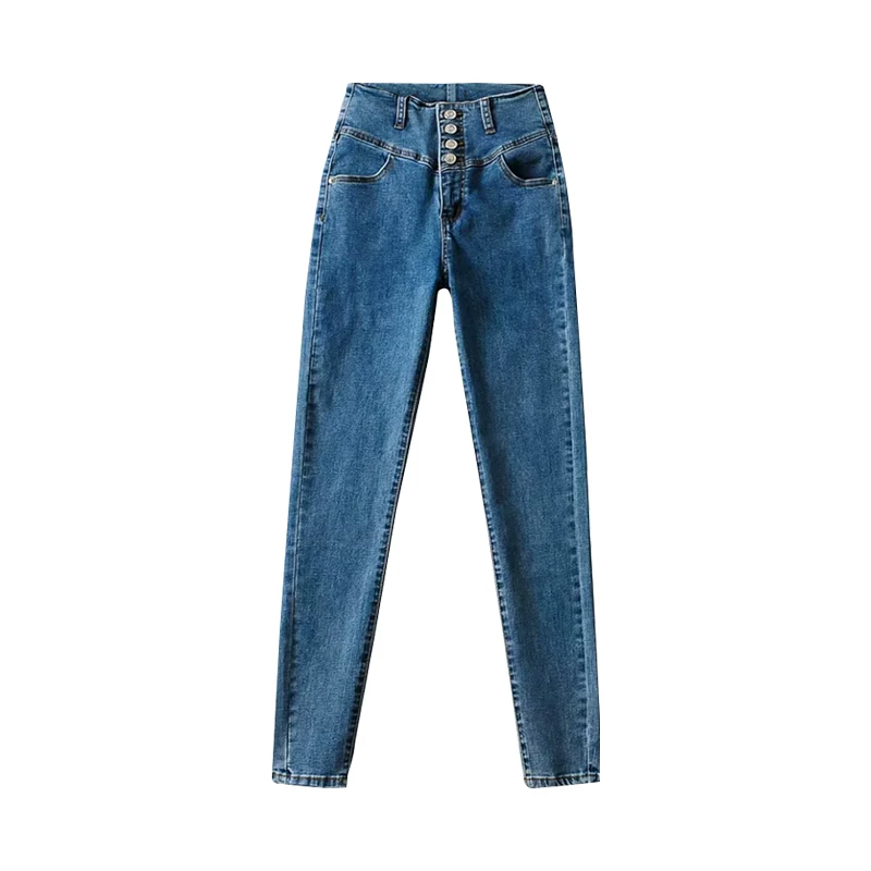 YoungGirlDay2023 phong cách mùa thu mới kiểu Âu Mỹ quần jean skinny co giãn cạp cao kiểu dáng ôm sát quần bút chì