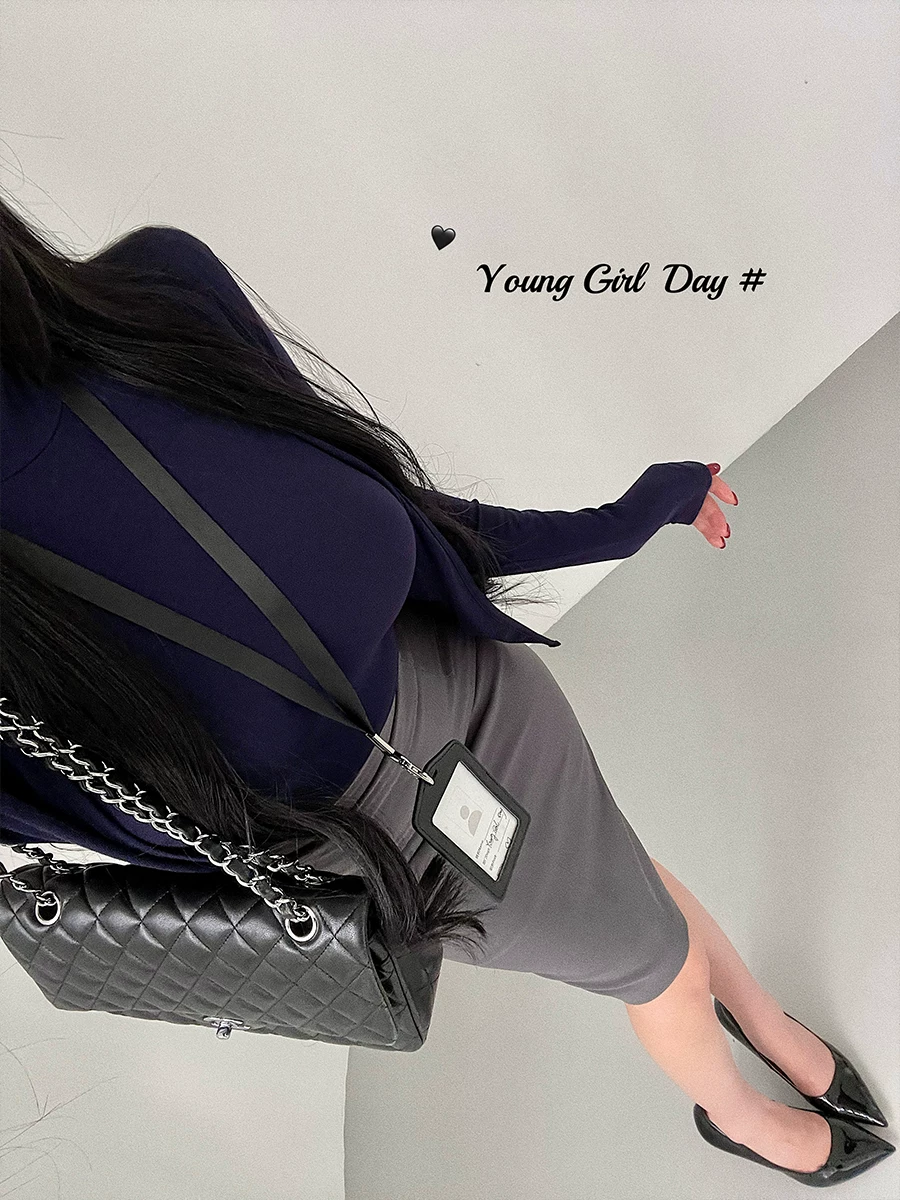 YoungGirlDay Phong cách Hàn Quốc thuần khiết gợi cảm Áo vest không tay cổ cao dáng ôm vừa vặn áo cardigan dài tay bộ hai món