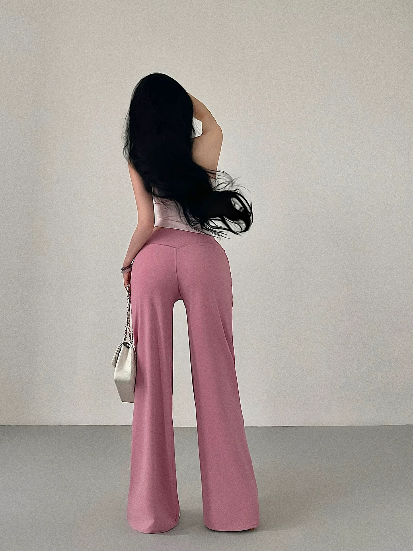 YoungGirlDay Kardashian quần dài ống rộng cạp cao dáng rộng thể thao thông thường dành cho nữ giới Quần dài đến sàn