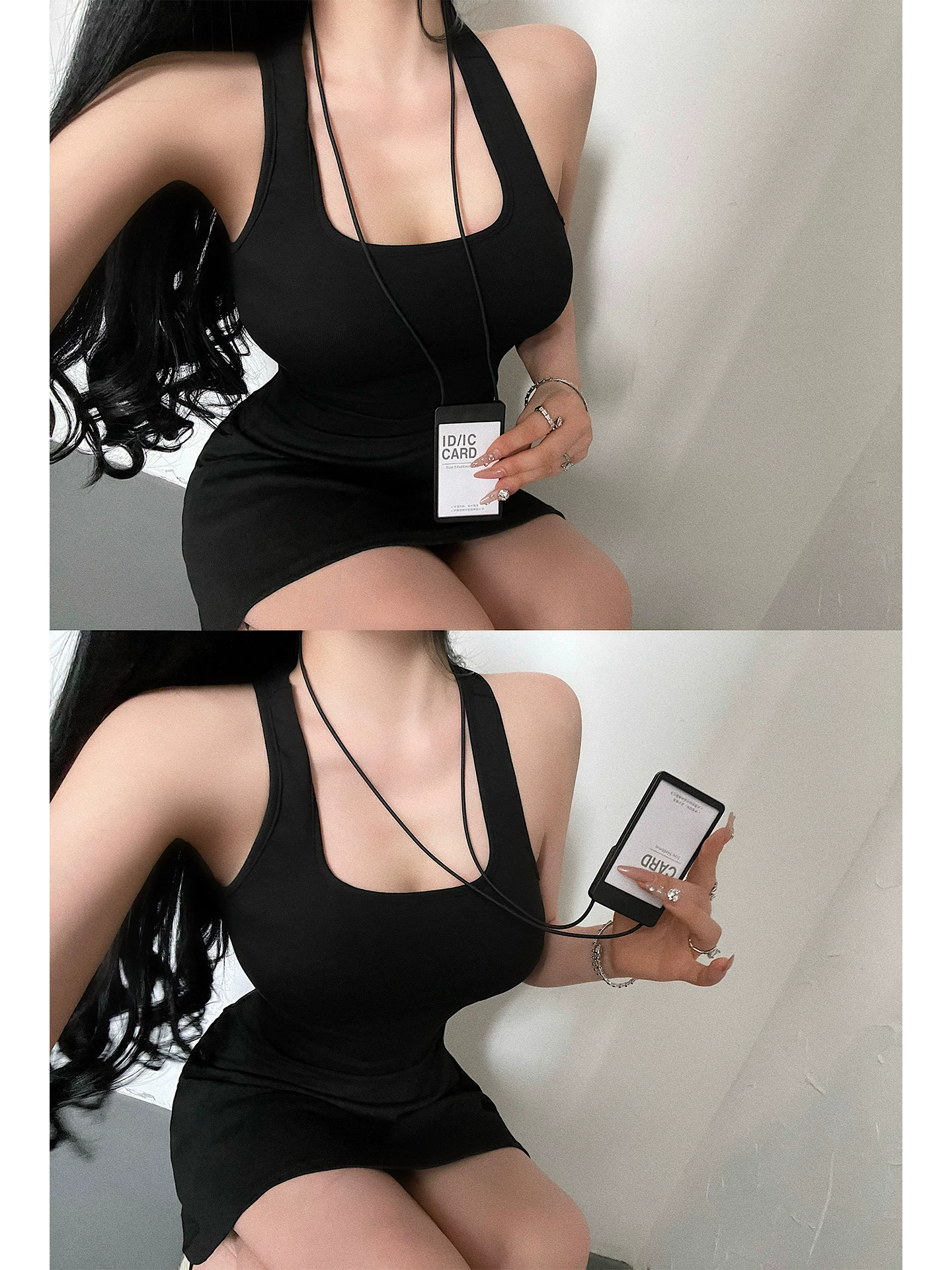 YoungGirlDay khao khát thuần khiết, váy ren gợi cảm hở lưng, ôm eo, váy ngắn có miếng đệm ngực.