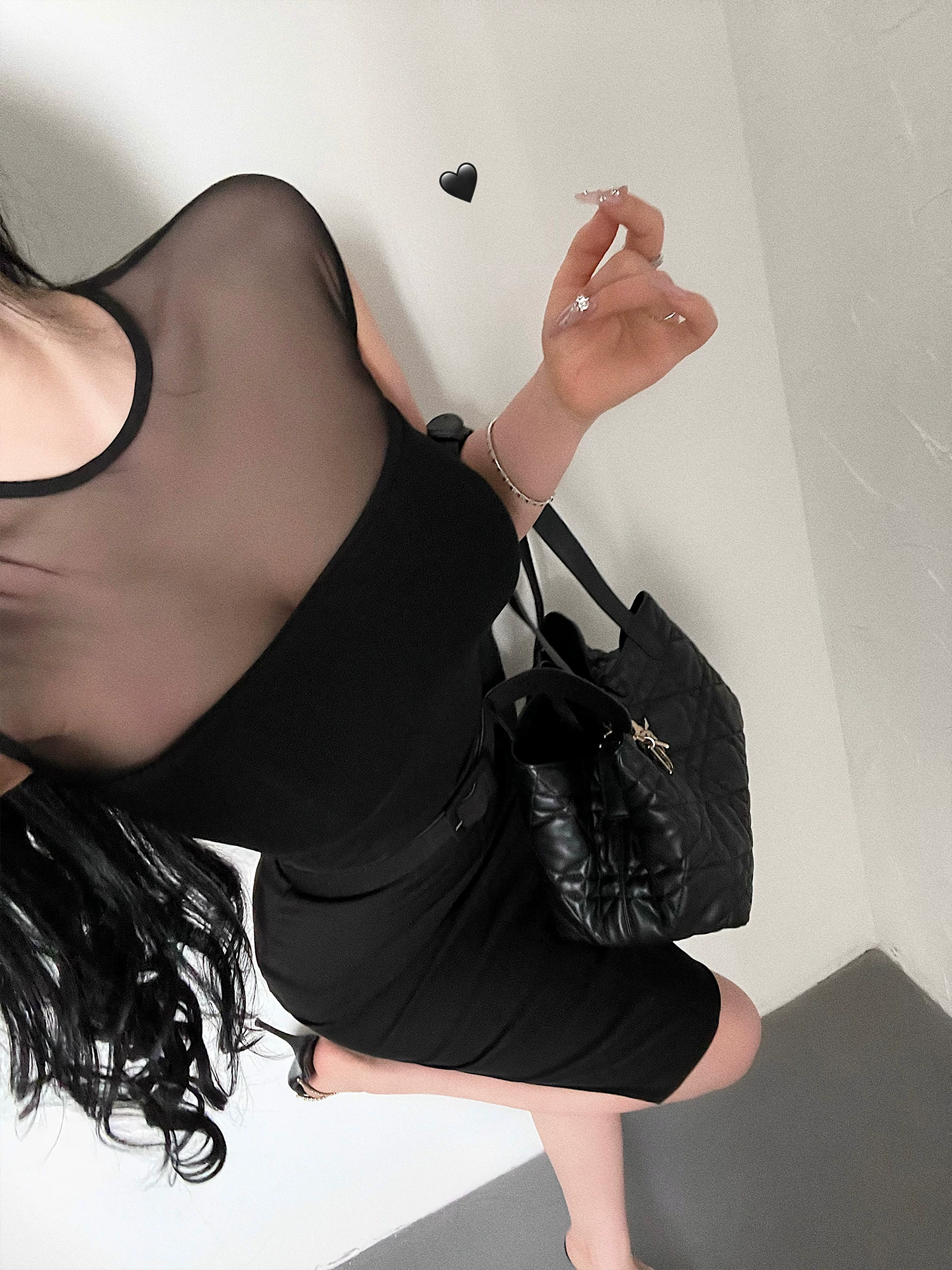 Áo lưới chắp vá YoungGirlDay có miếng đệm ngực, bộ váy ôm hông dài vừa phải kèm thắt lưng