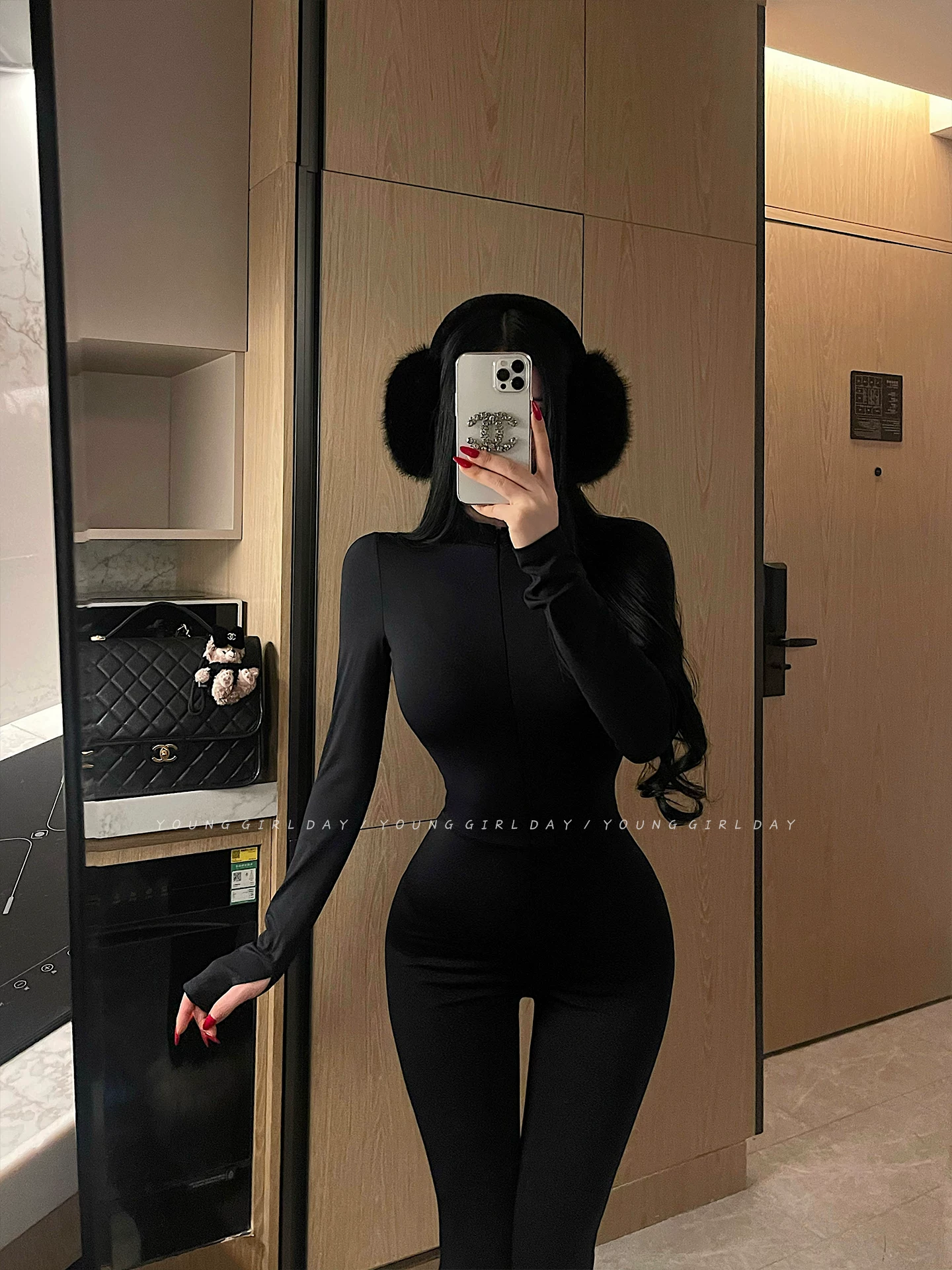 Đồ tập yoga, đồ thể thao, quần jumpsuit ôm sát, phong cách thể thao năng động, dành cho nữ, kiểu dáng trẻ trung, gợi cảm, có khóa kéo.