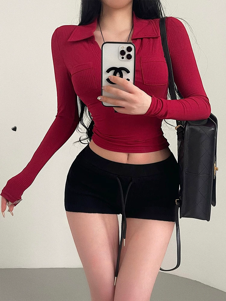 YoungGirlDay gợi cảm chân dài lưng thấp dây rút co giãn eo màu trơn thể thao quần short thường ngày quần short nóng bỏng dành cho nữ