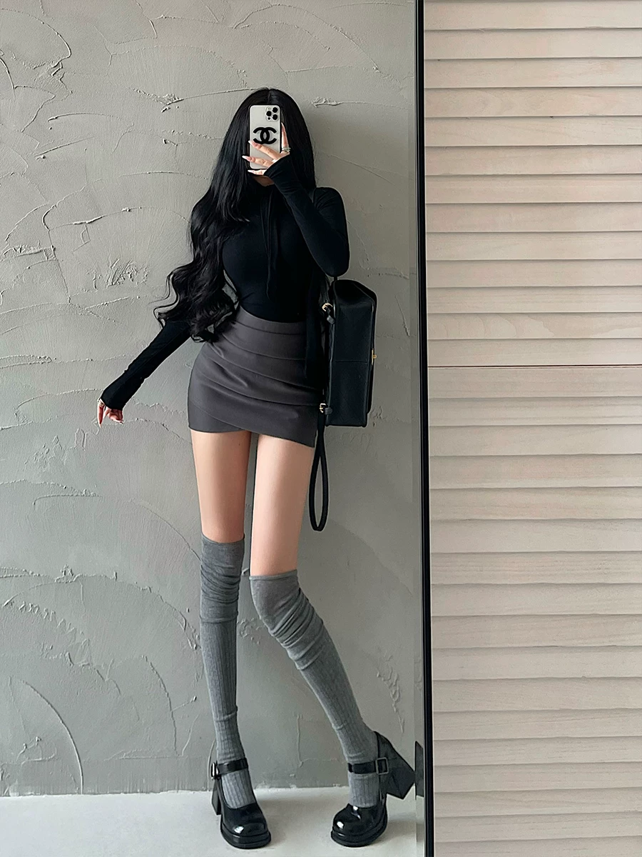 【Thích hợp cho mọi mùa】Váy giảm béo cạp cao cực kỳ gợi cảm với quần short an toàn để chống lộ hàng, váy ngắn ôm sát xếp ly.