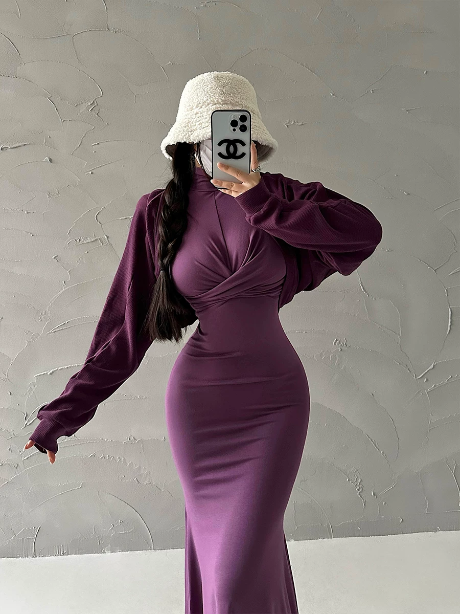YoungGirlDay phong cách thuần khiết khao khát, áo vest lông cừu tay cánh dơi dáng rộng, áo khoác cardigan ngắn màu trơn, áo choàng