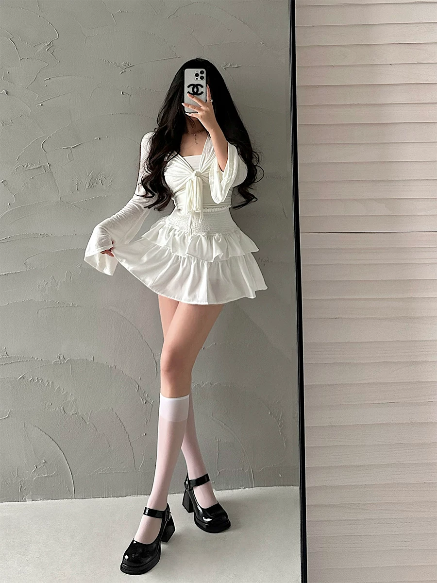 YoungGirlDay khao khát thuần khiết gợi cảm quần short an toàn chống lộ eo cao, váy ngắn hai lớp, váy ngắn
