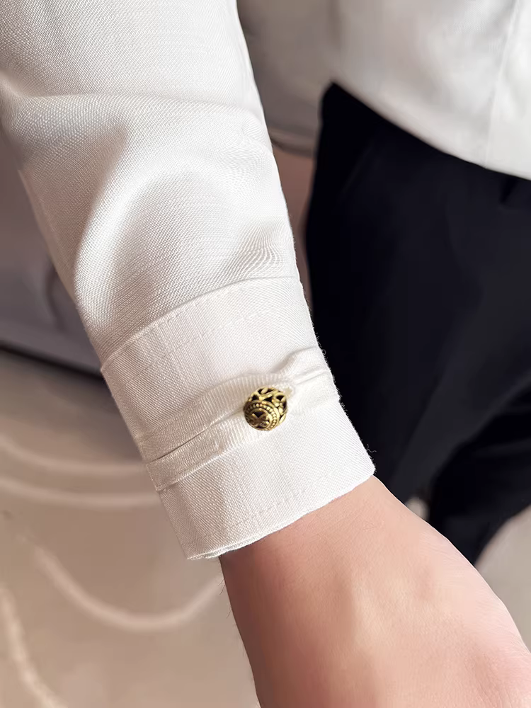 Áo sơ mi nam kiểu Trung Sơn cổ đứng, tay dài, mẫu mới 2025, chất liệu cao cấp, dáng ôm, màu trơn, phong cách công sở lịch lãm.