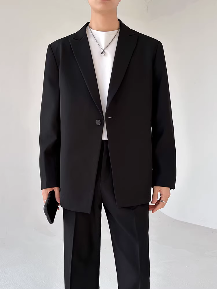 Bộ vest nam phong cách trưởng thành nhẹ nhàng, thời trang mới xuân thu, kiểu dáng rộng rãi đa năng, lịch lãm, bộ hai mảnh