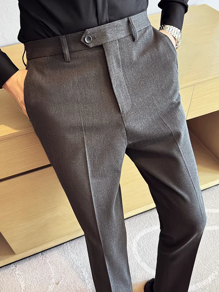Quần âu nam cao cấp, thời trang xuân thu mới, kiểu dáng lịch lãm, ôm dáng, ống côn.