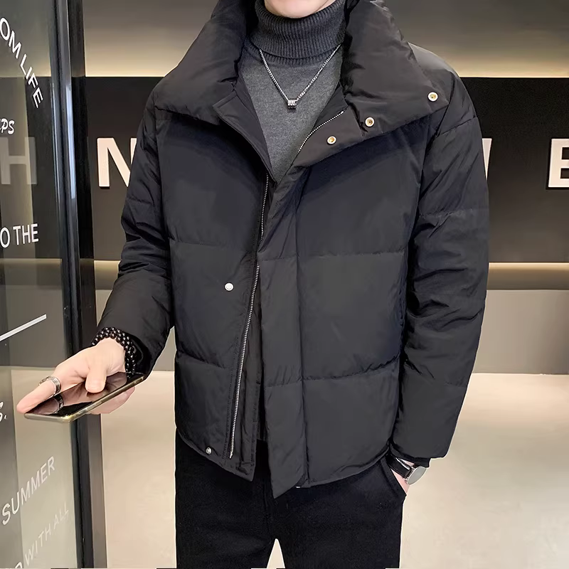 Áo khoác phao cổ đứng dày dặn dành cho nam, kiểu dáng thời thượng mới mùa đông 2025, kiểu dáng thời trang, áo khoác mùa đông ngắn ấm áp.