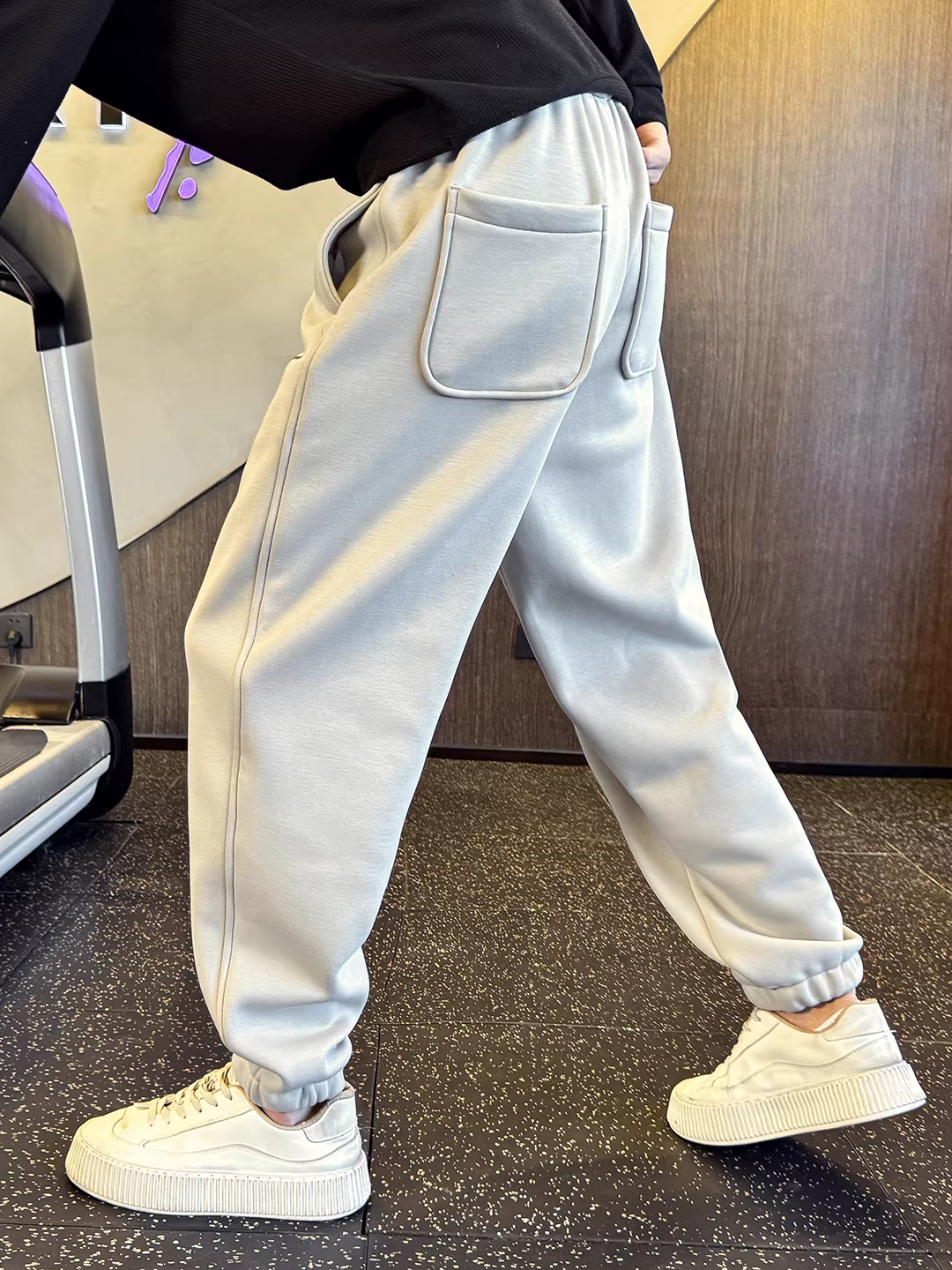 Quần jogger nam lót lông dày mùa đông 2025 kiểu mới, thời trang, dáng rộng, dài, ống thẳng, quần thể thao