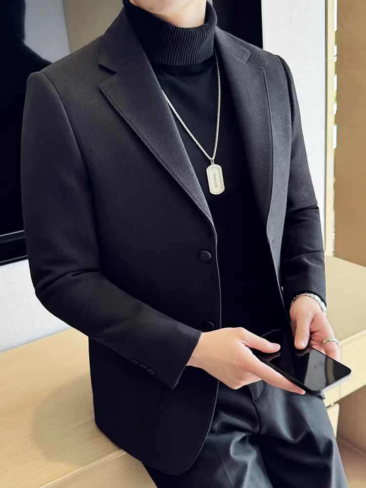 Áo khoác vest nam dày dặn, kiểu dáng thu đông mới, cao cấp, thời trang, ôm dáng, lịch lãm, phong cách công sở, đa năng