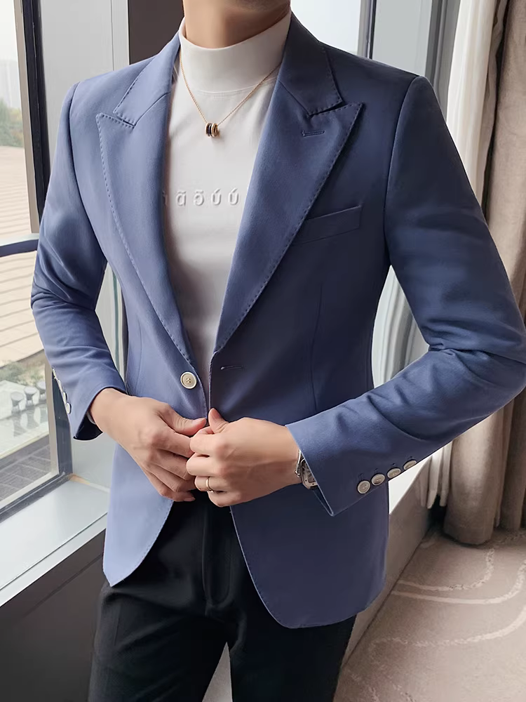 Áo vest trắng nam, kiểu mới xuân thu 2024, dáng ôm, áo đơn lịch lãm, bộ vest công sở thời thượng