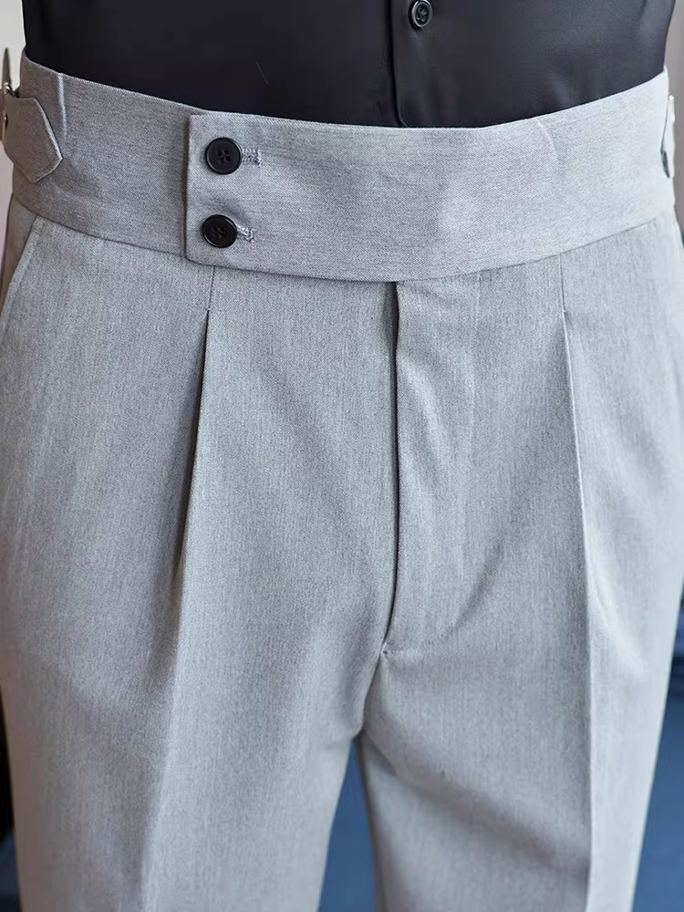 Quần âu nam Naples dáng suông, cạp cao, chất liệu cao cấp, thời trang, lịch lãm, kiểu dáng thẳng.