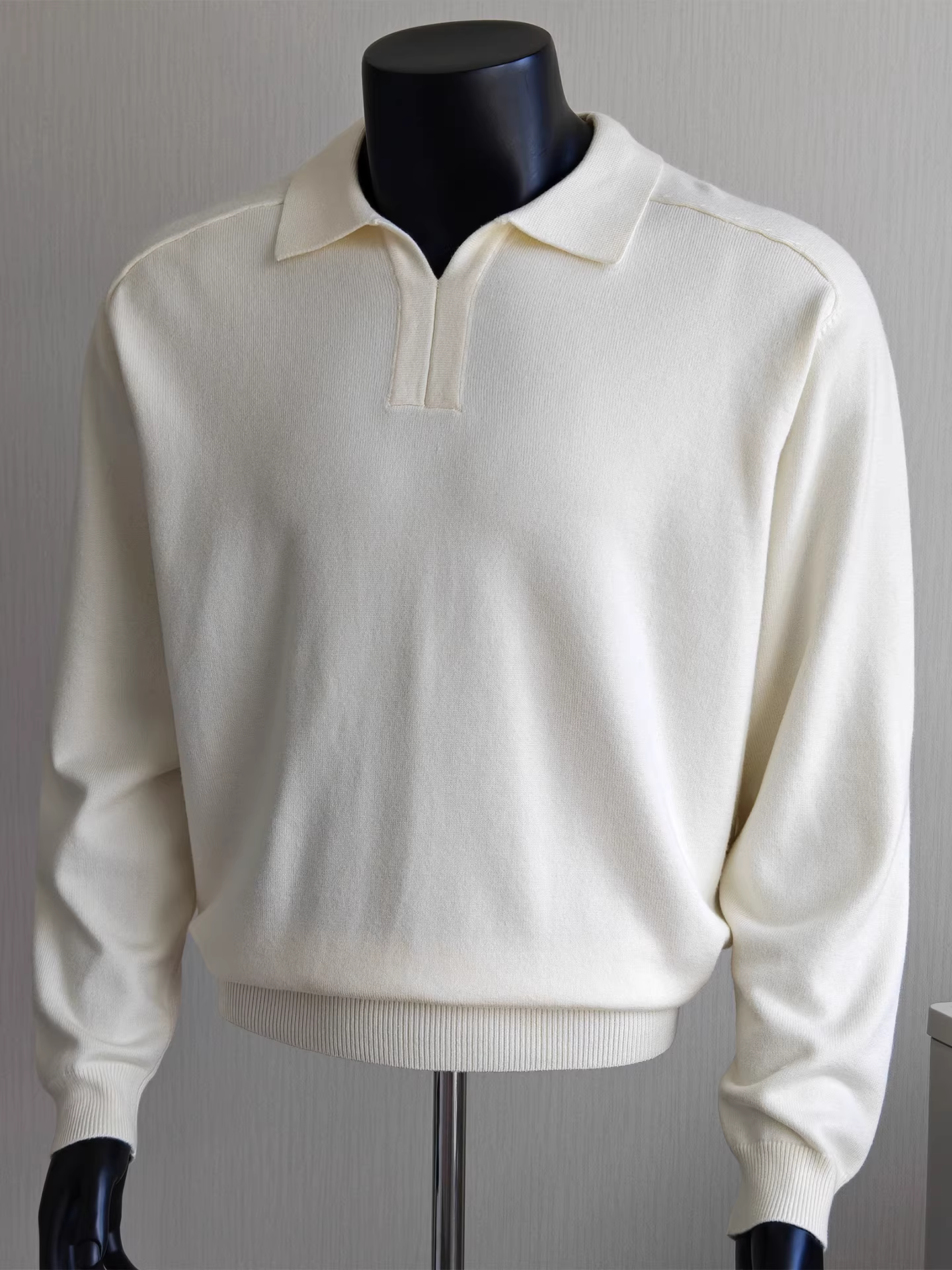 Áo len cổ trụ phong cách tiền cổ điển dành cho nam, tay dài, thu đông 2025, kiểu dáng mới thời thượng, rộng rãi, đa năng, chất liệu dệt kim POLO.