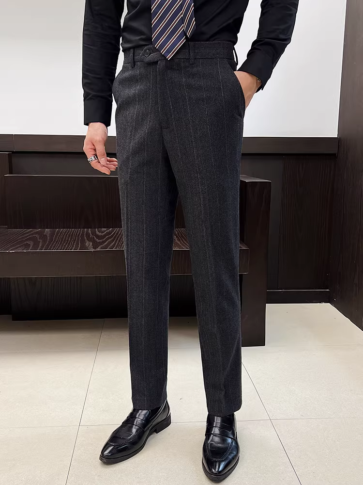 Bộ vest nam chất liệu len pha dày dặn, thu đông mới, cao cấp, dành cho phù rể