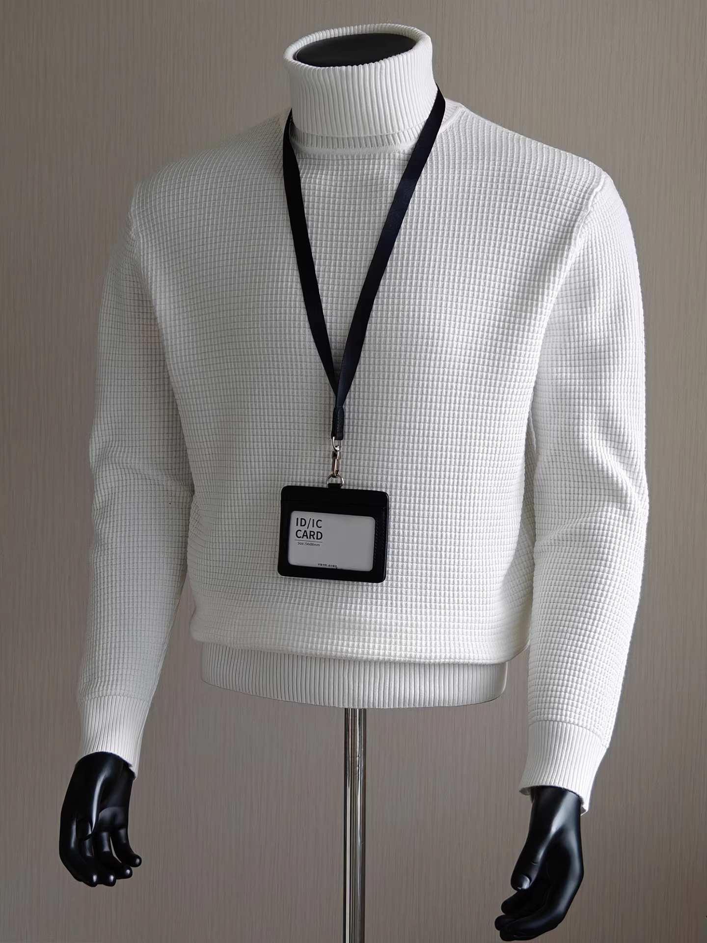 Áo len cổ lọ dệt kim kiểu Old Money dành cho nam, tay dài, kiểu mới mùa đông 2025, dáng rộng, áo len trơn đa năng.