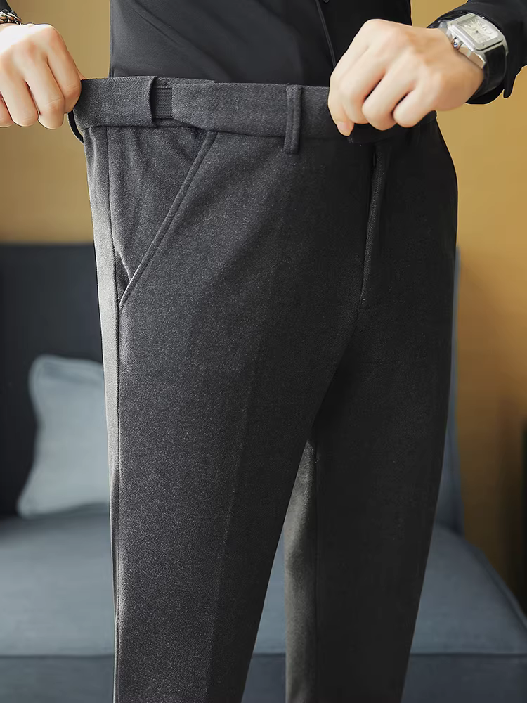 Quần len nam, dáng ôm, thu đông, chất liệu len chải dày, cao cấp, thời trang, sành điệu, quần dài thường ngày