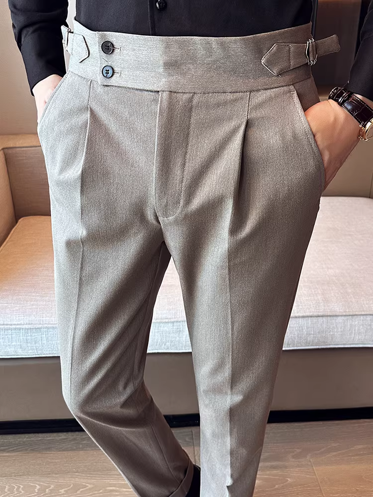 Quần âu nam Naples cạp cao, dáng ôm, chất liệu cao cấp, phong cách lịch sự, quần dài công sở, quần âu thẳng.