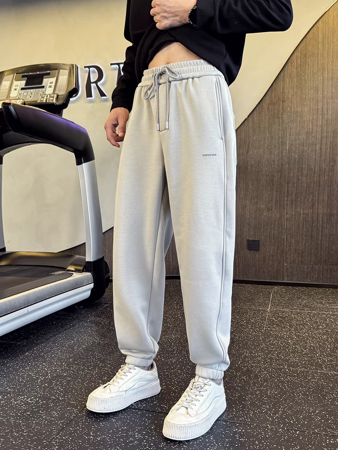 Quần jogger nam lót lông dày mùa đông 2025 kiểu mới, thời trang, dáng rộng, dài, ống thẳng, quần thể thao