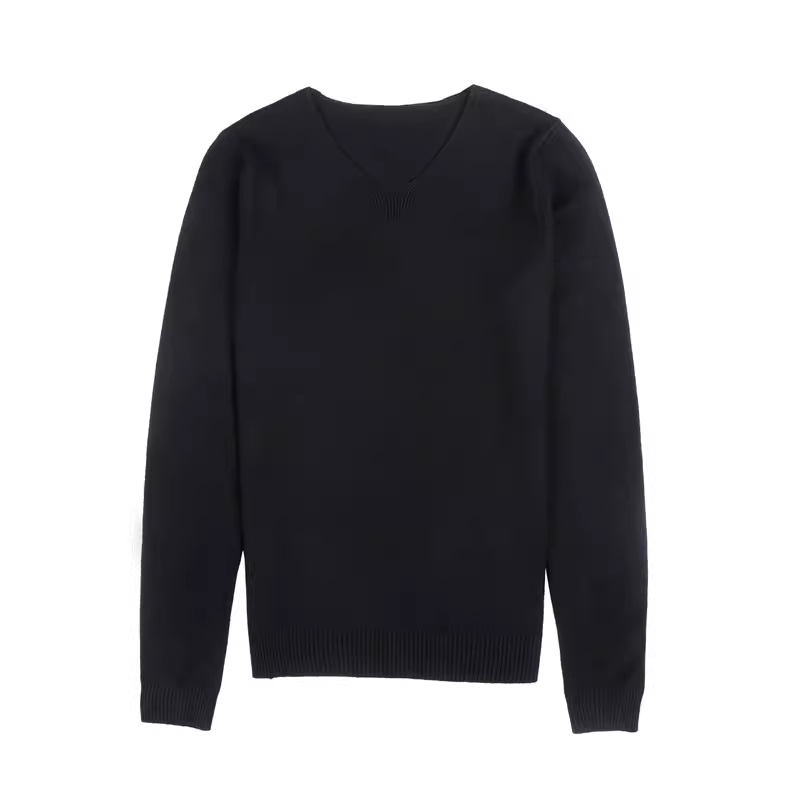 Áo len cổ chữ V cho nam, áo sơ mi dệt kim dài tay đa năng cho mùa xuân và mùa thu, áo dệt kim co giãn ôm dáng thời trang và độc đáo theo phong cách Hàn Quốc.