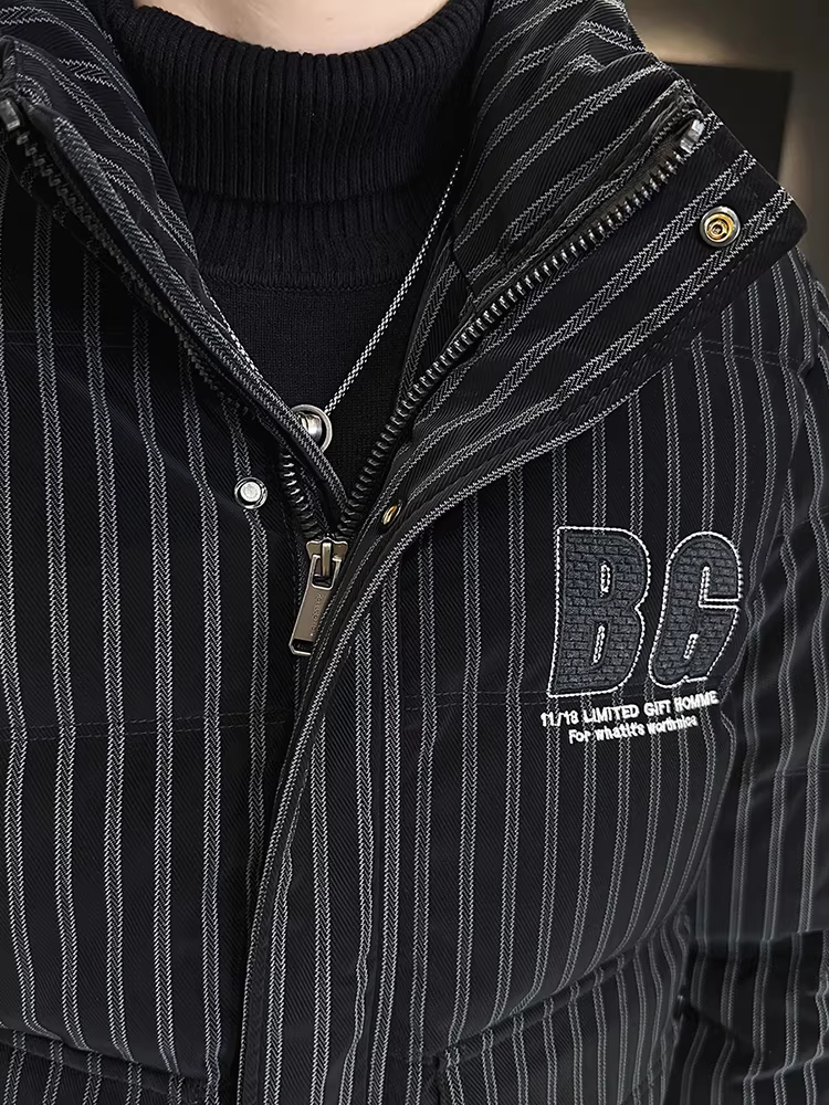 Áo khoác phao nam chất liệu giả da PU, kiểu dáng ôm body ngắn, dày dặn, giữ ấm cao cấp, mùa đông 2024, mới